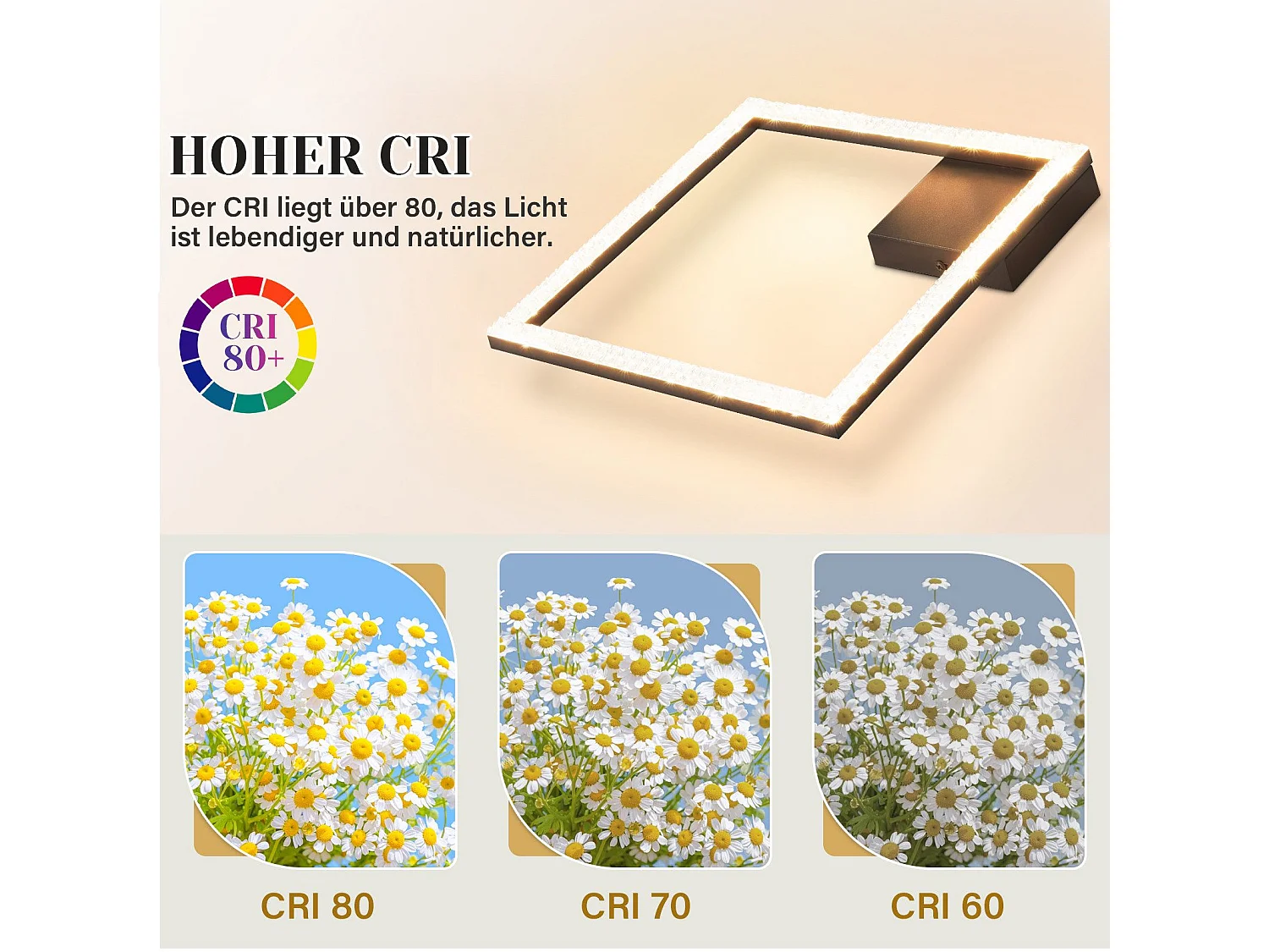 NETTLIFE Plafonnier LED 12 W Blanc Chaud Lampe en Cristal 3000 K Lumière Noir Lampe Moderne Carrée en Métal pour Salon Chambre Couloir Cuisine