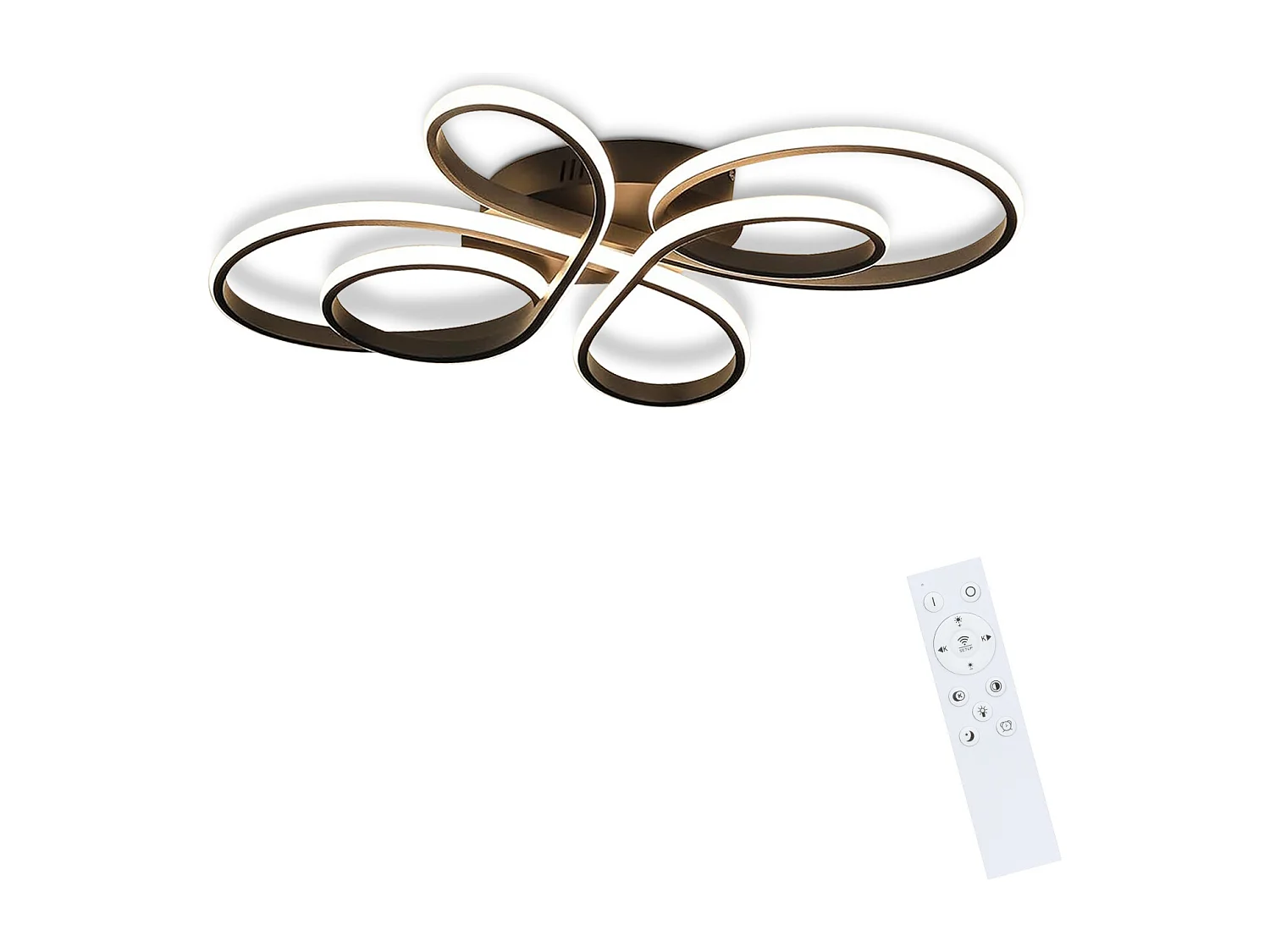 NETTLIFE Plafondlamp LED Wit 66cm 3000-6000K Dimbaar met Afstandsbediening Moderne Keukenverlichting met Creatief ontwerp voor Slaapkamer | Woonkamer | Hotel 65W