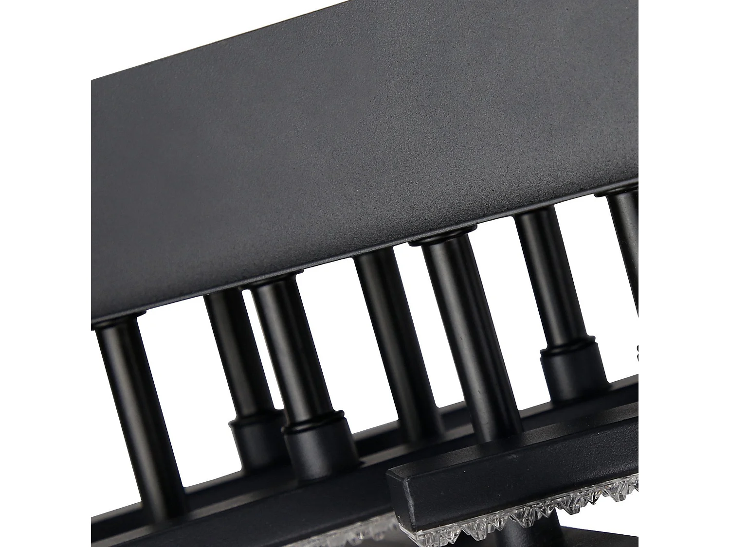 NETTLIFE Lampa sufitowa LED Nowoczesna lampa do salonu 50 cm Czarna lampa z pilotem 36 W Lampa kryształowa do sypialni Kuchnia Przedpokój Jadalnia