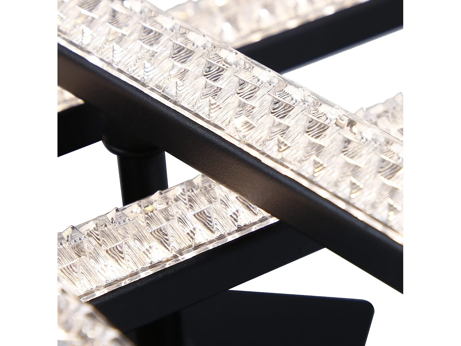 NETTLIFE Plafonnier LED Lampe de Salon Moderne 50 cm Lampe Noir avec Télécommande 36 W Lampe Cristal pour Chambre Cuisine Couloir Salle à Manger