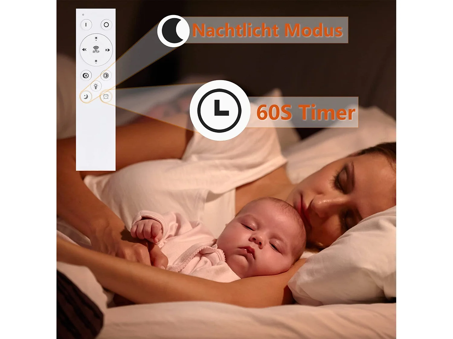 NETTLIFE Plafonnier LED Lampe de Salon Moderne 50 cm Lampe Noir avec Télécommande 36 W Lampe Cristal pour Chambre Cuisine Couloir Salle à Manger