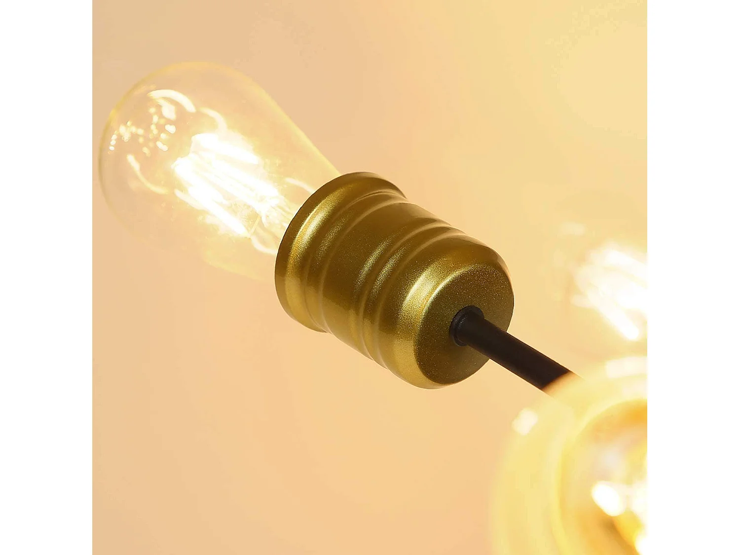 NETTLIFE Plafondlamp E27 – zwart – 4-Lichts - Metaal - 27cm - Vintage Plafondverlichting – Metaal Hallamp - voor Slaapkamer | Woonkamer – Max. 25 W