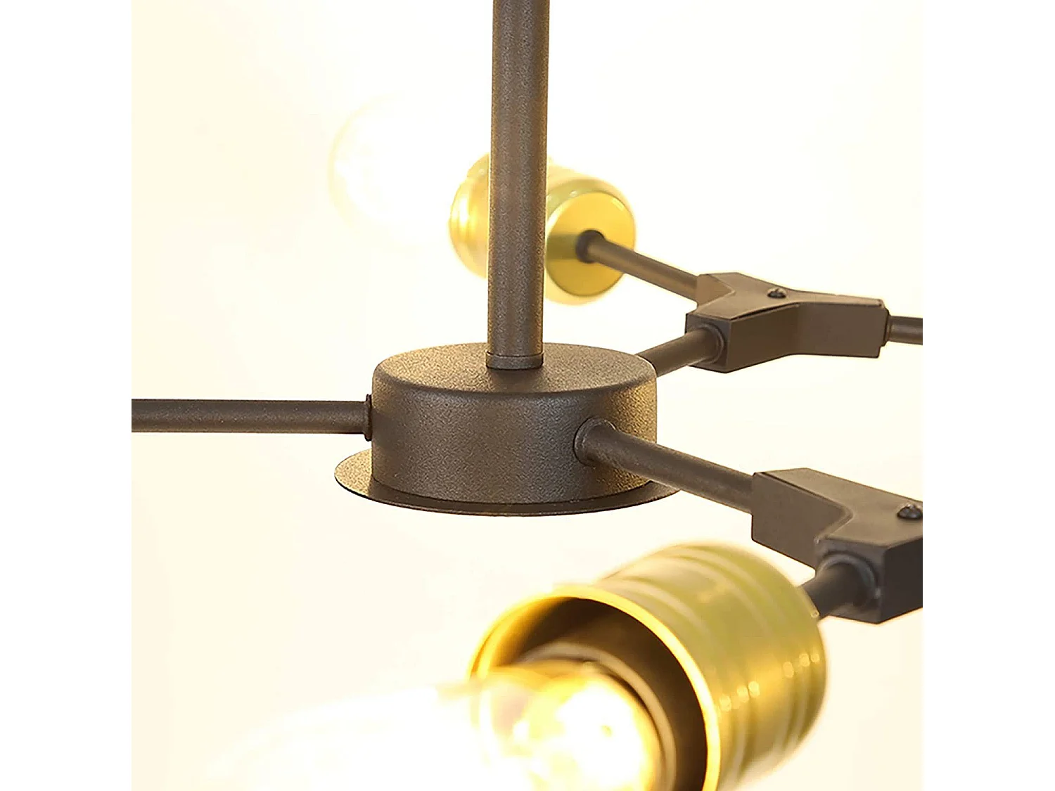 NETTLIFE Plafondlamp E27 – zwart – 4-Lichts - Metaal - 27cm - Vintage Plafondverlichting – Metaal Hallamp - voor Slaapkamer | Woonkamer – Max. 25 W