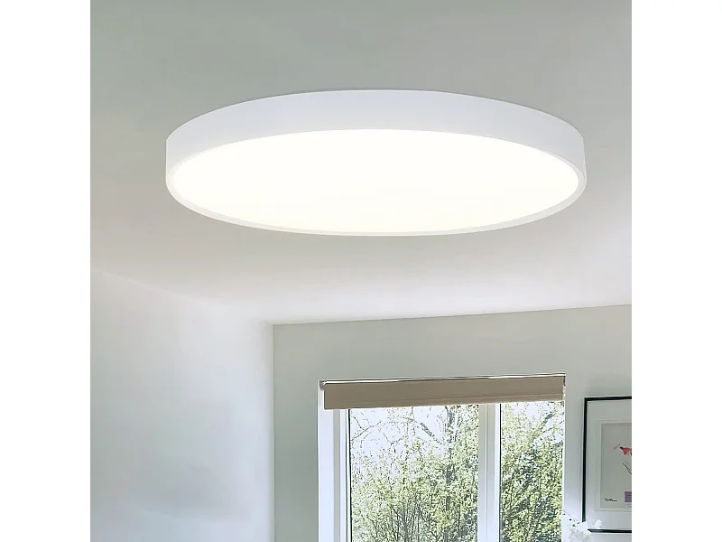 NETTLIFE Plafonnier LED 28 cm Rond IP44 Blanc 4000 K 17 W Plat pour Chambre Cuisine Salle de Bain Couloir