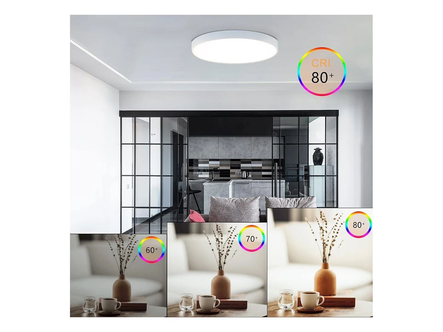 NETTLIFE Lampa Sufitowa LED 28 cm Okrągła IP44 Biała 4000 K 17 W Płaska do Sypialni Kuchnia Łazienka Przedpokój