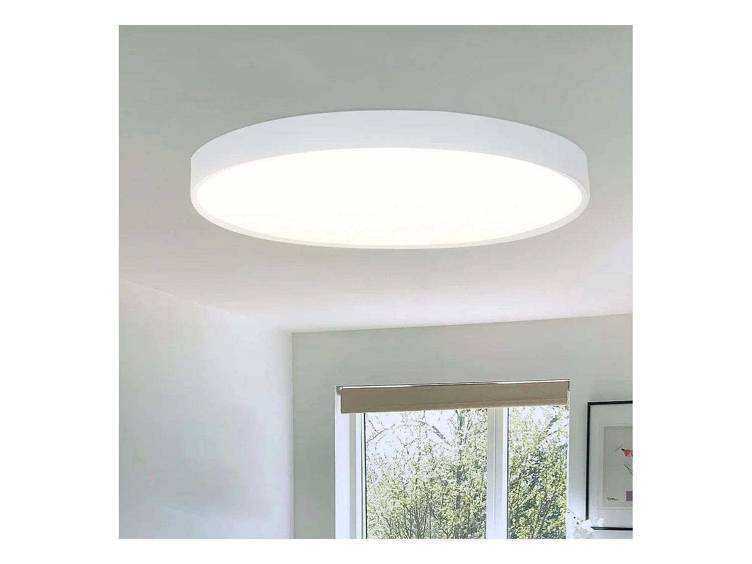 NETTLIFE Plafonnier LED 28 cm Rond IP44 Blanc 4000 K 17 W Plat pour Chambre Cuisine Salle de Bain Couloir