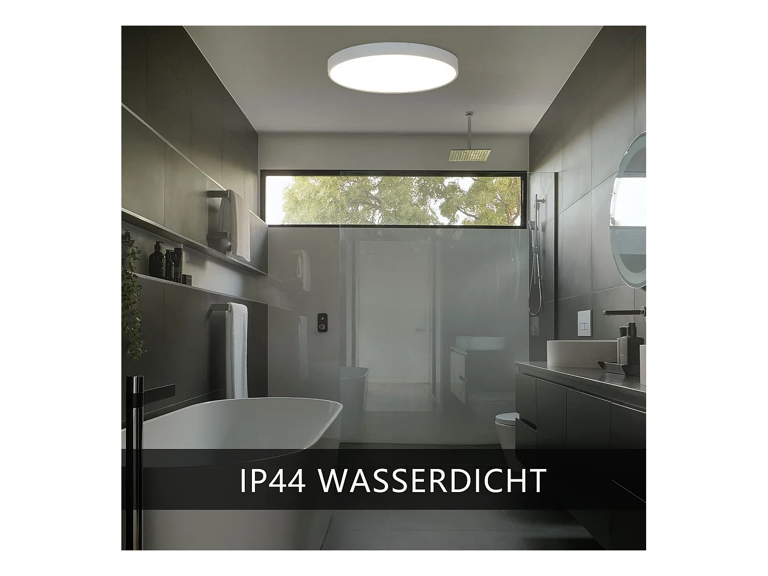 NETTLIFE Plafonnier LED 28 cm Rond IP44 Blanc 4000 K 17 W Plat pour Chambre Cuisine Salle de Bain Couloir