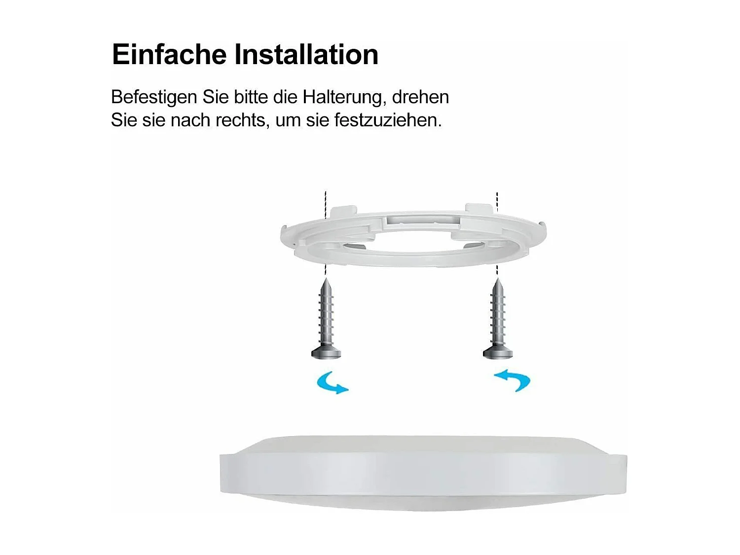 NETTLIFE Plafonnier LED 28 cm Rond IP44 Blanc 4000 K 17 W Plat pour Chambre Cuisine Salle de Bain Couloir