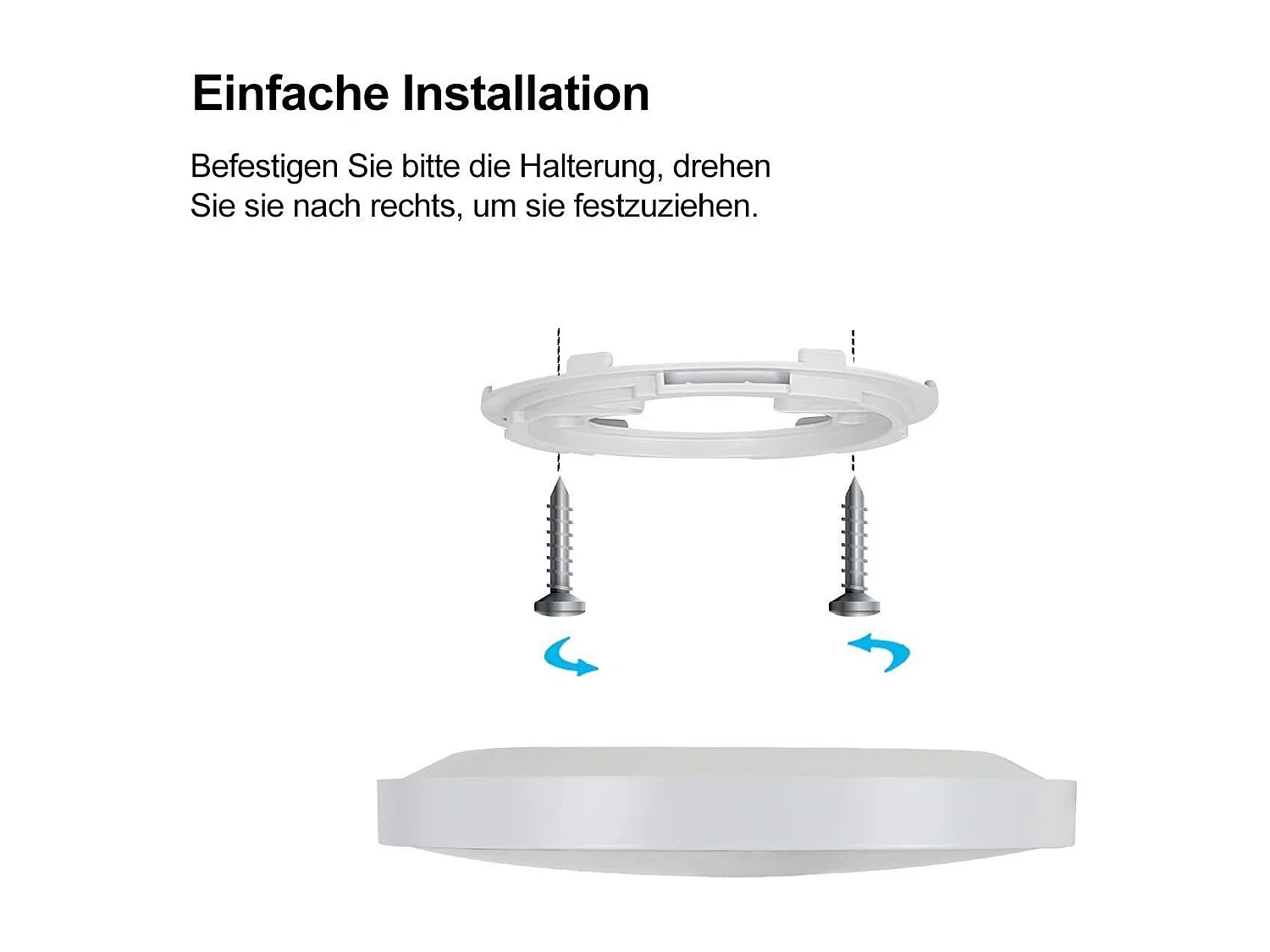 NETTLIFE Plafonnier LED 28 cm Rond IP44 Blanc 4000 K 17 W Plat pour Chambre Cuisine Salle de Bain Couloir