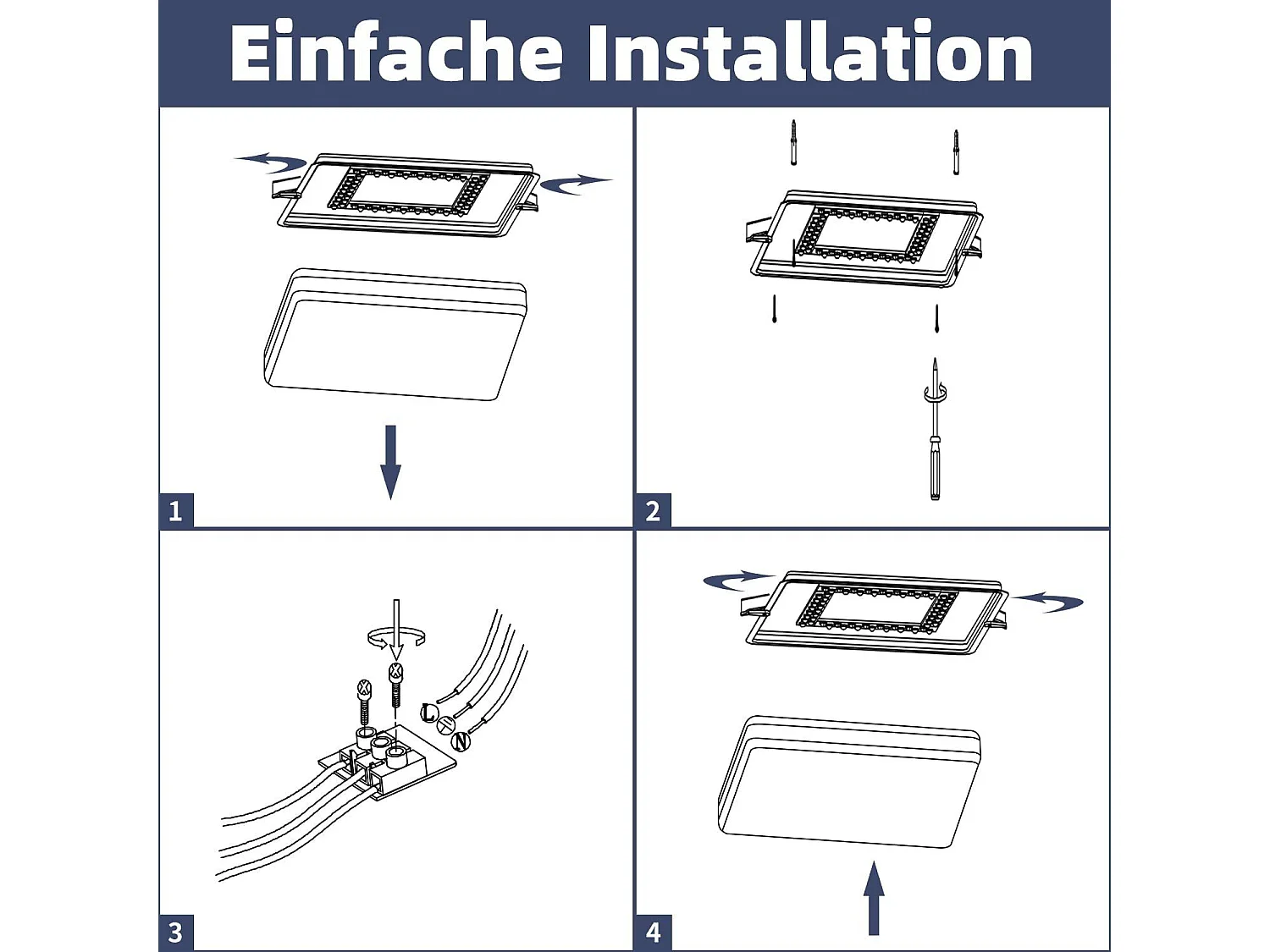 NETTLIFE Lámpara de Techo LED Cuadrada Moderna 32W Oro Negro Regulable con Control Remoto Lámpara de Pasillo 30cm para Sala de Estar Dormitorio Cocina
