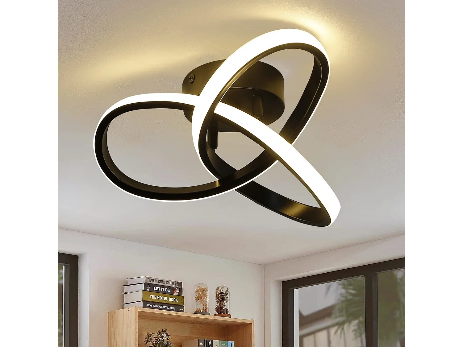 NETTLIFE LED Deckenleuchte Warmweiß - 17W Schwarze Lampe Moderne Küchenlampe Klein 3000K für Kinderzimmer Wohnzimmer Schlafzimmer Flur Küche