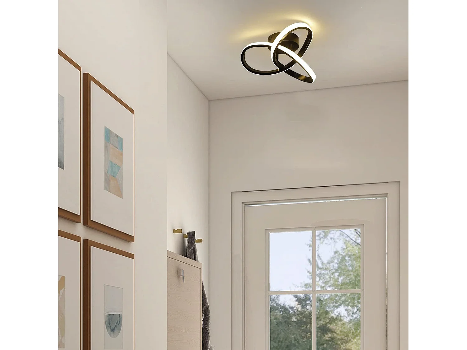 NETTLIFE LED Deckenleuchte Warmweiß - 17W Schwarze Lampe Moderne Küchenlampe Klein 3000K für Kinderzimmer Wohnzimmer Schlafzimmer Flur Küche