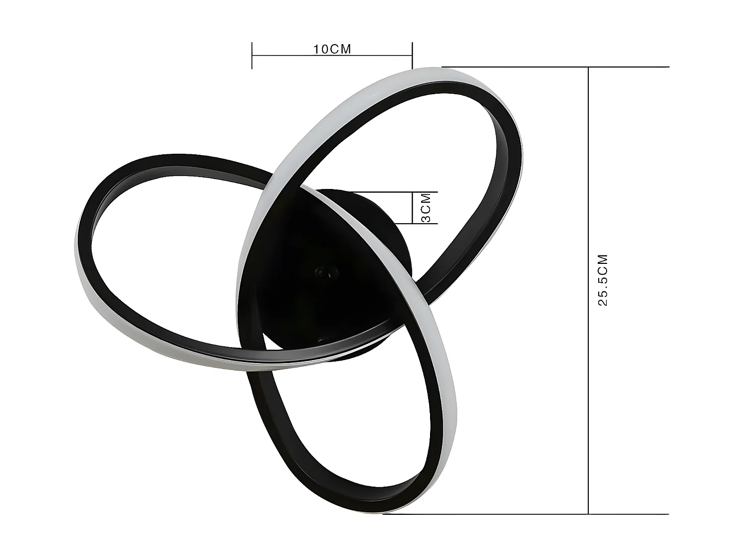 NETTLIFE Plafonnier LED Blanc Chaud - 17W Lampe Noire Lampe de Cuisine Moderne Petite 3000 K pour Chambre d'enfant Salon Chambre Couloir Cuisine