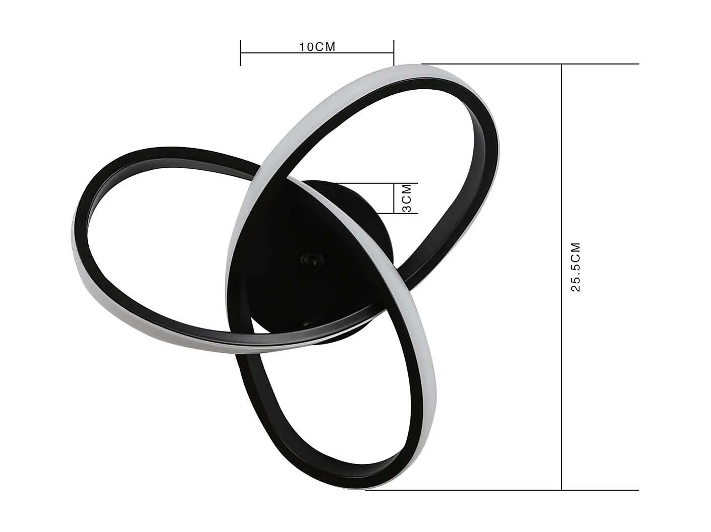 NETTLIFE Lámpara de techo LED Blanco Caliente - 17W, Lámpara Negra, Lámpara de Cocina Moderna Pequeña 3000K para Habitación de Niños, Salón