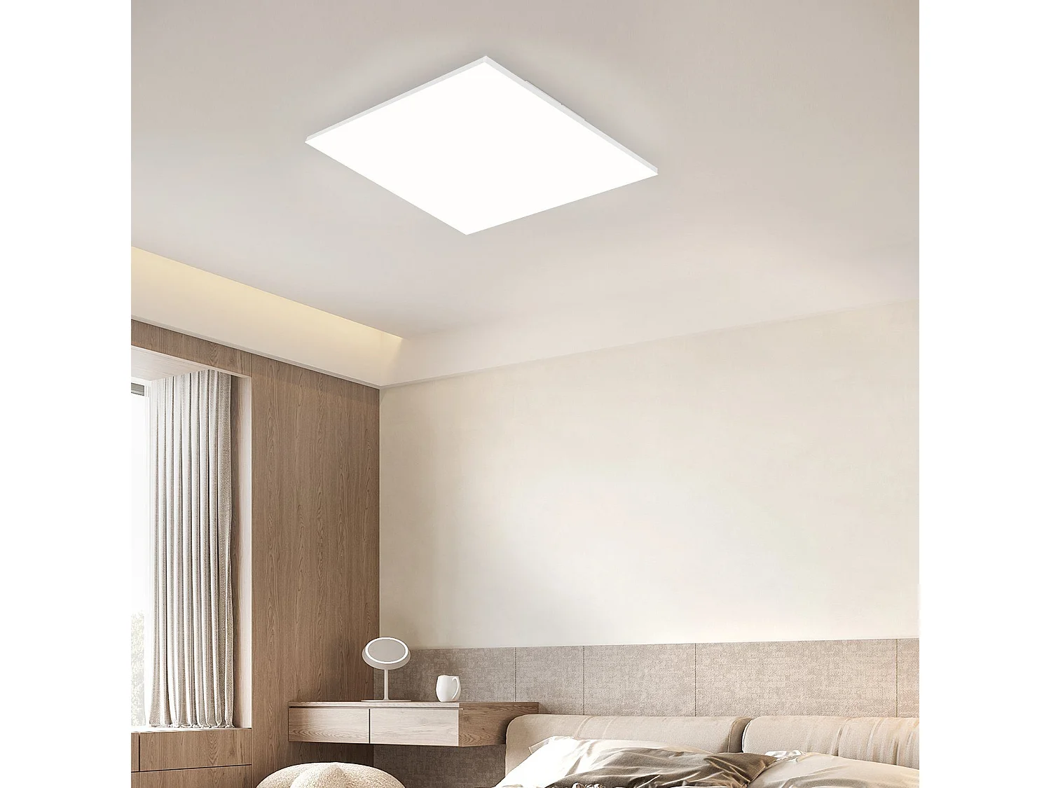 NETTLIFE Dimbare LED-plafondlamp 18W RGB Vierkant 30cm 3000K-6500K voor slaapkamer, kinderkamer, keuken, woonkamer, badkamer