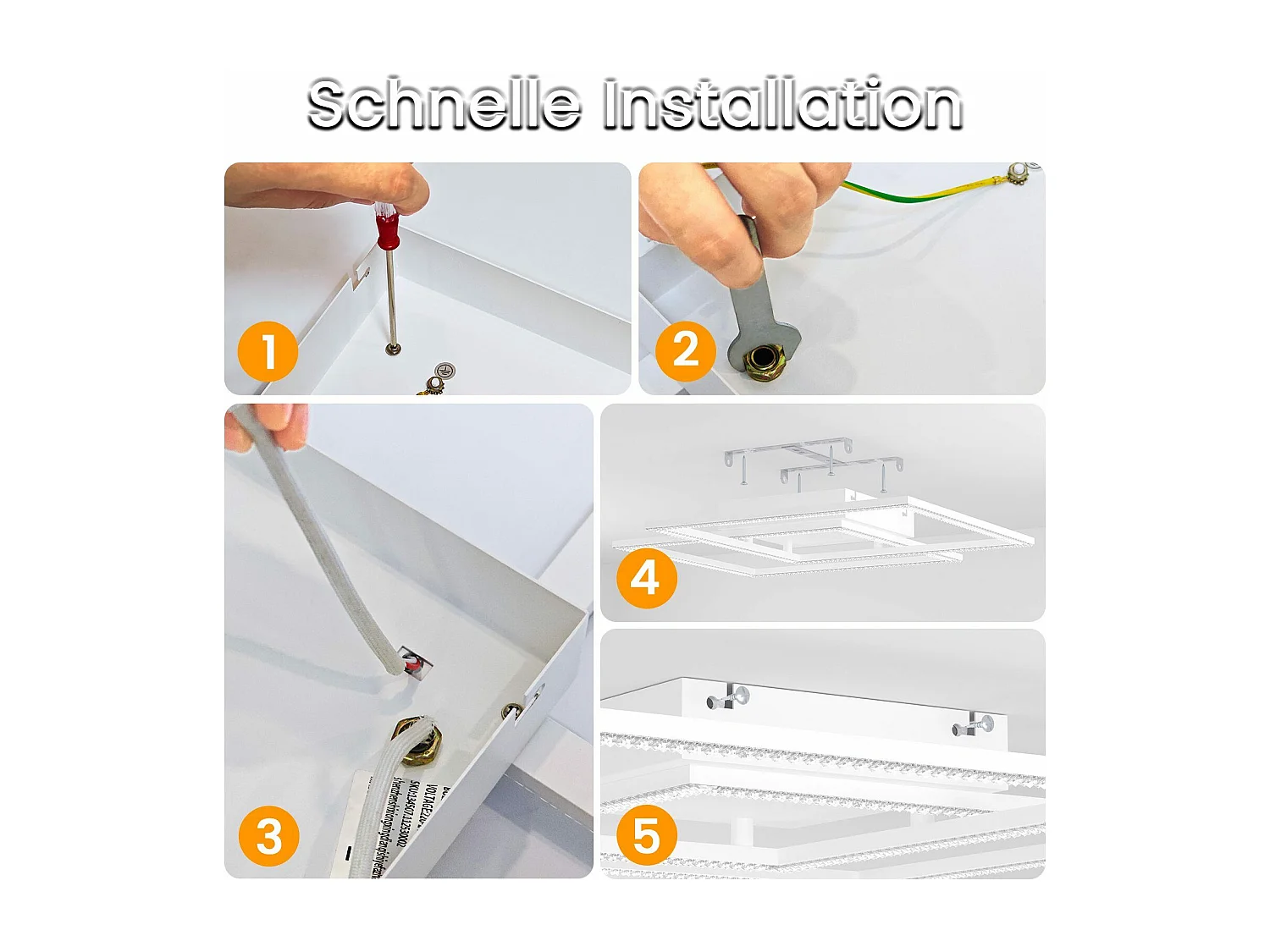 NETTLIFE lampa sufitowa LED z możliwością przyciemniania salon nowoczesny design z pilotem 52W kuchnia lampka do sypialni do jadalni kuchnia