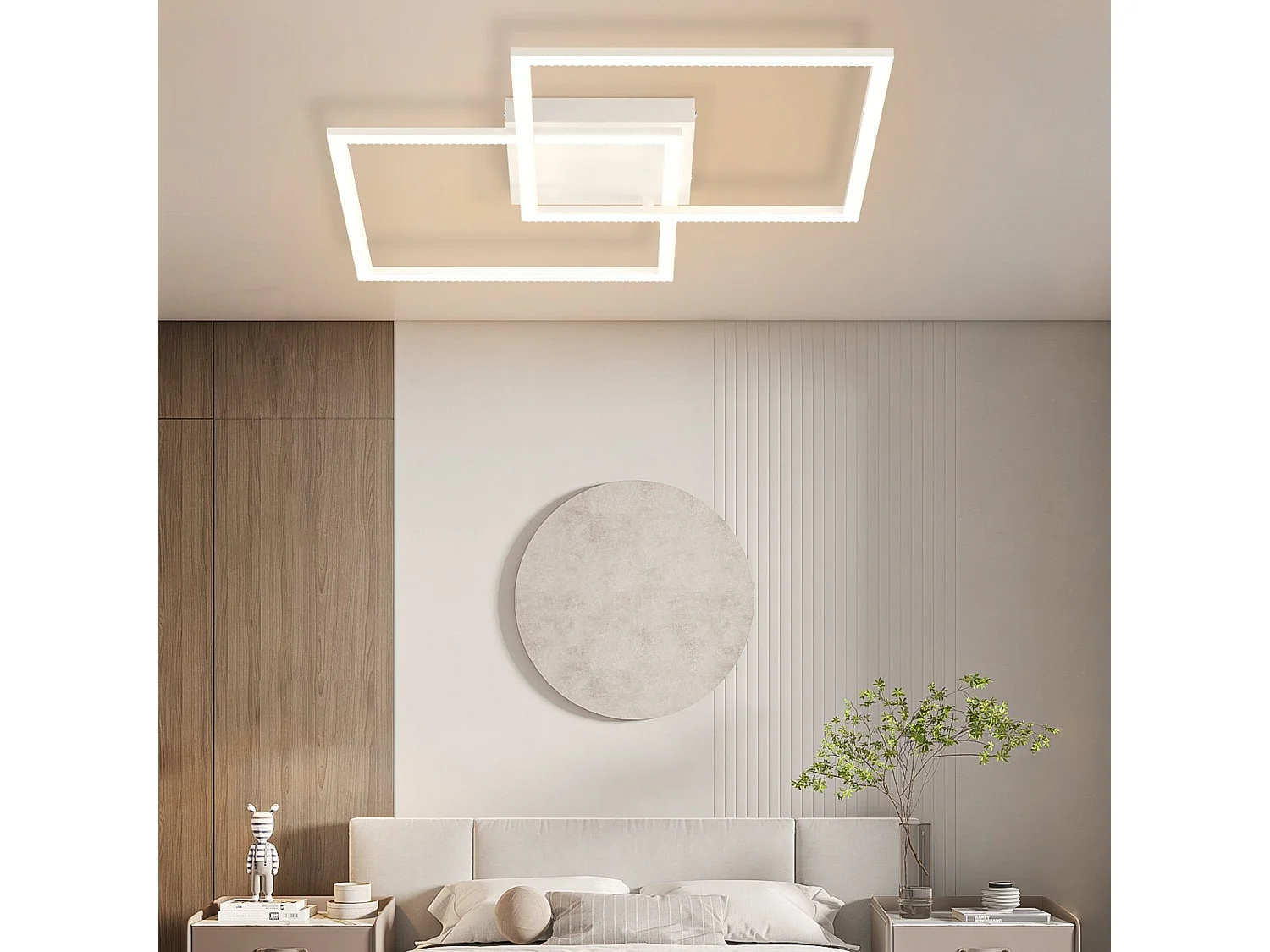 NETTLIFE lampa sufitowa LED z możliwością przyciemniania salon nowoczesny design z pilotem 52W kuchnia lampka do sypialni do jadalni kuchnia