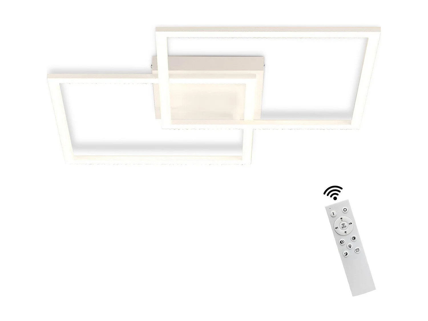 NETTLIFE Plafonnier LED Dimmable Salon Design Moderne avec Télécommande 52W Lampe de Cuisine Chambre pour Salle à Manger Cuisine