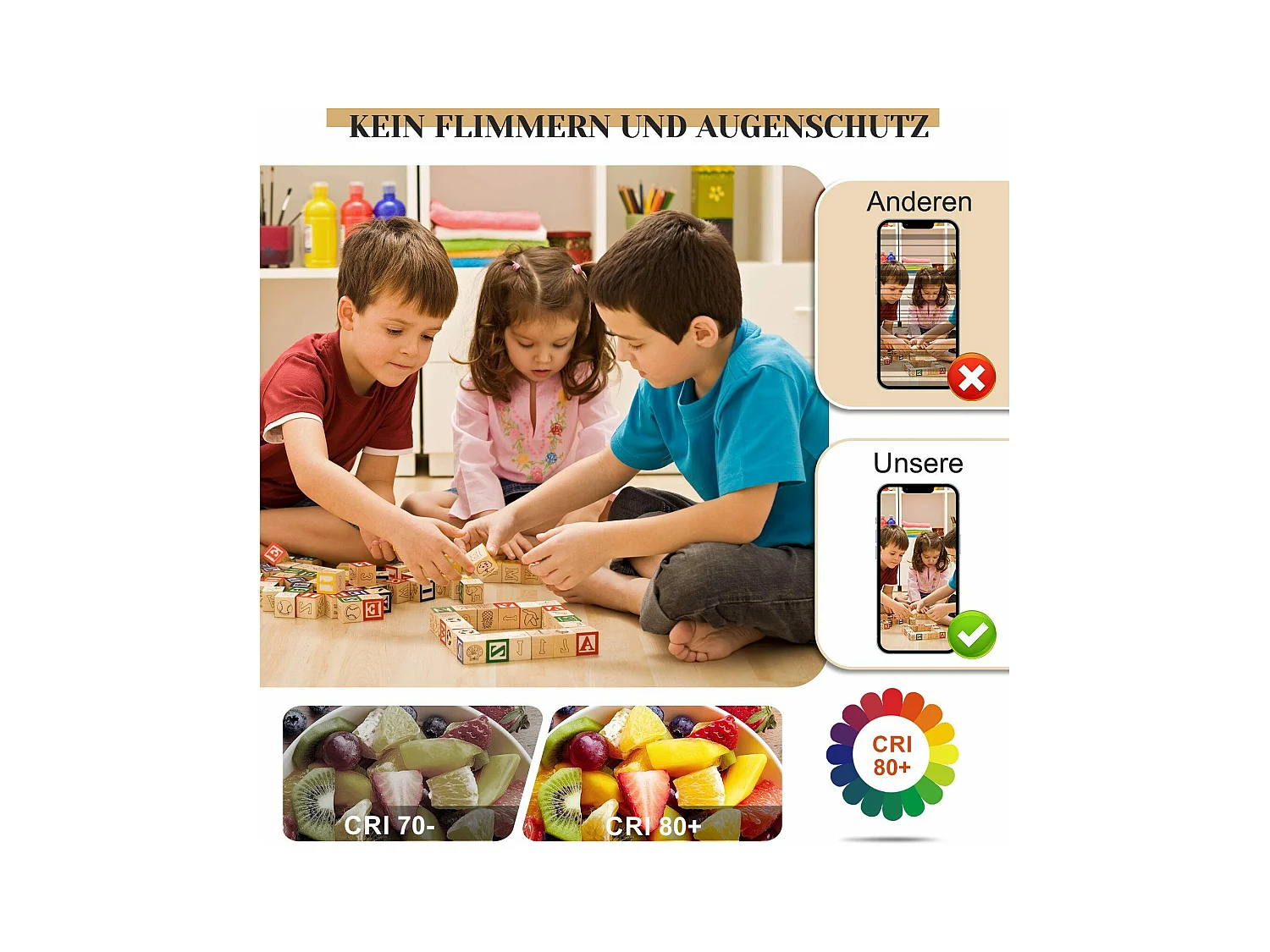 NETTLIFE Plafonnier LED Dimmable 80 cm Blanc 78 W Salon Design Moderne Chambre avec Télécommande Idéal pour Salle à Manger Bureau Cuisine