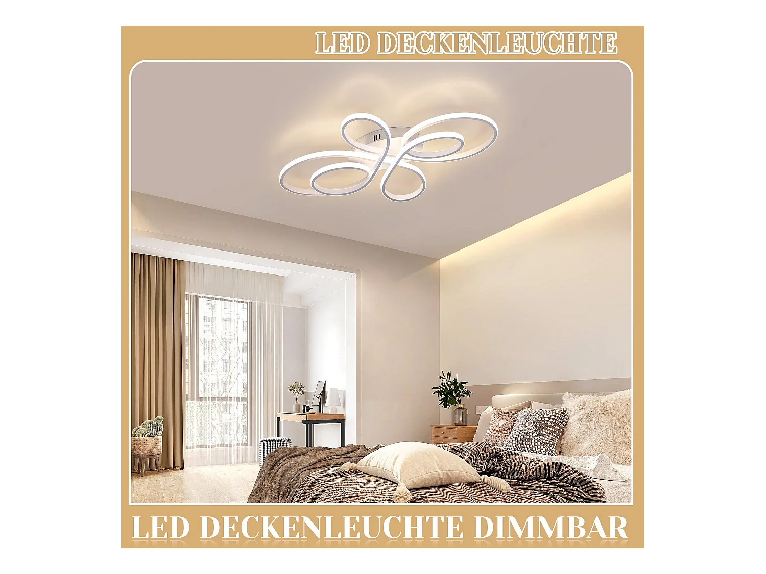 NETTLIFE Plafonnier LED Dimmable 80 cm Blanc 78 W Salon Design Moderne Chambre avec Télécommande Idéal pour Salle à Manger Bureau Cuisine