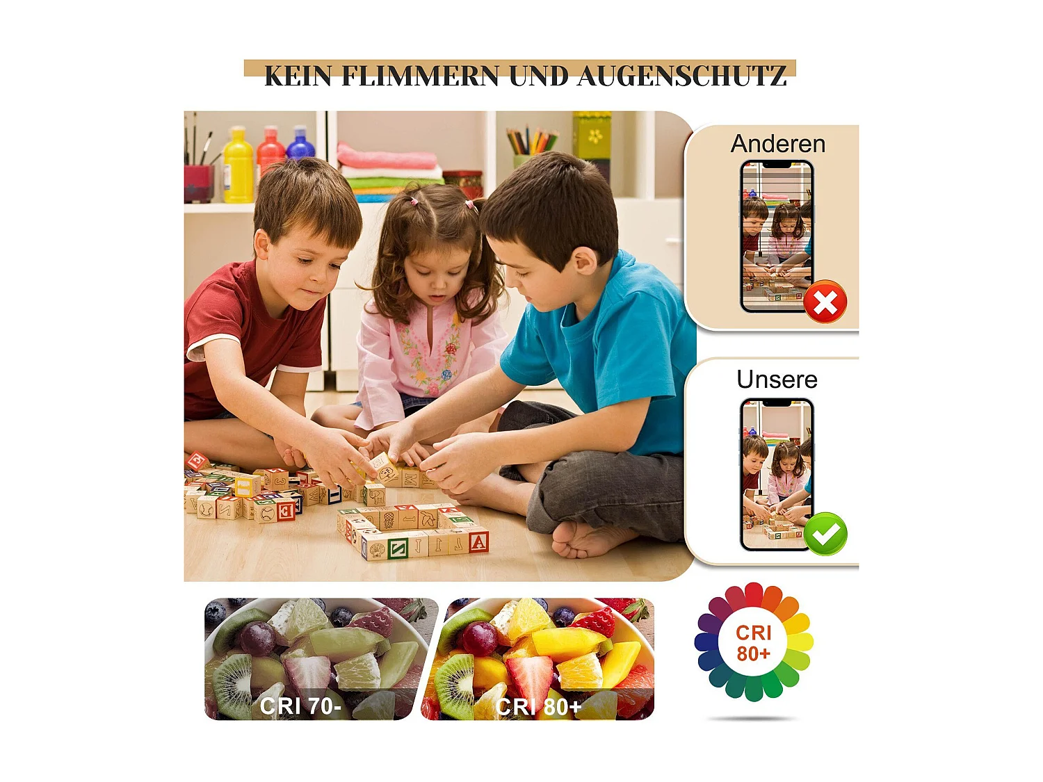 NETTLIFE Plafonnier LED Dimmable 80 cm Blanc 78 W Salon Design Moderne Chambre avec Télécommande Idéal pour Salle à Manger Bureau Cuisine