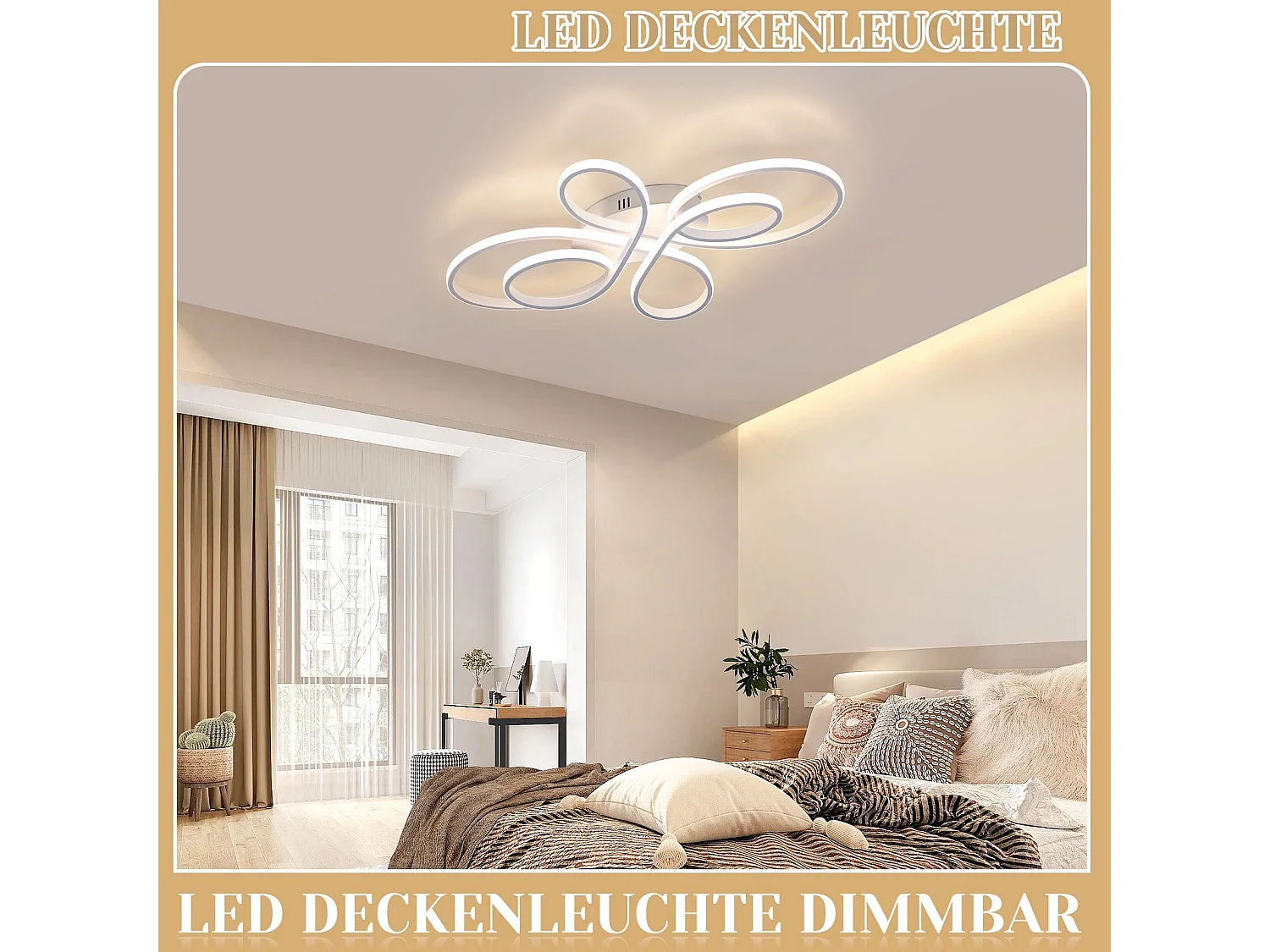 NETTLIFE Plafonnier LED Dimmable 80 cm Blanc 78 W Salon Design Moderne Chambre avec Télécommande Idéal pour Salle à Manger Bureau Cuisine