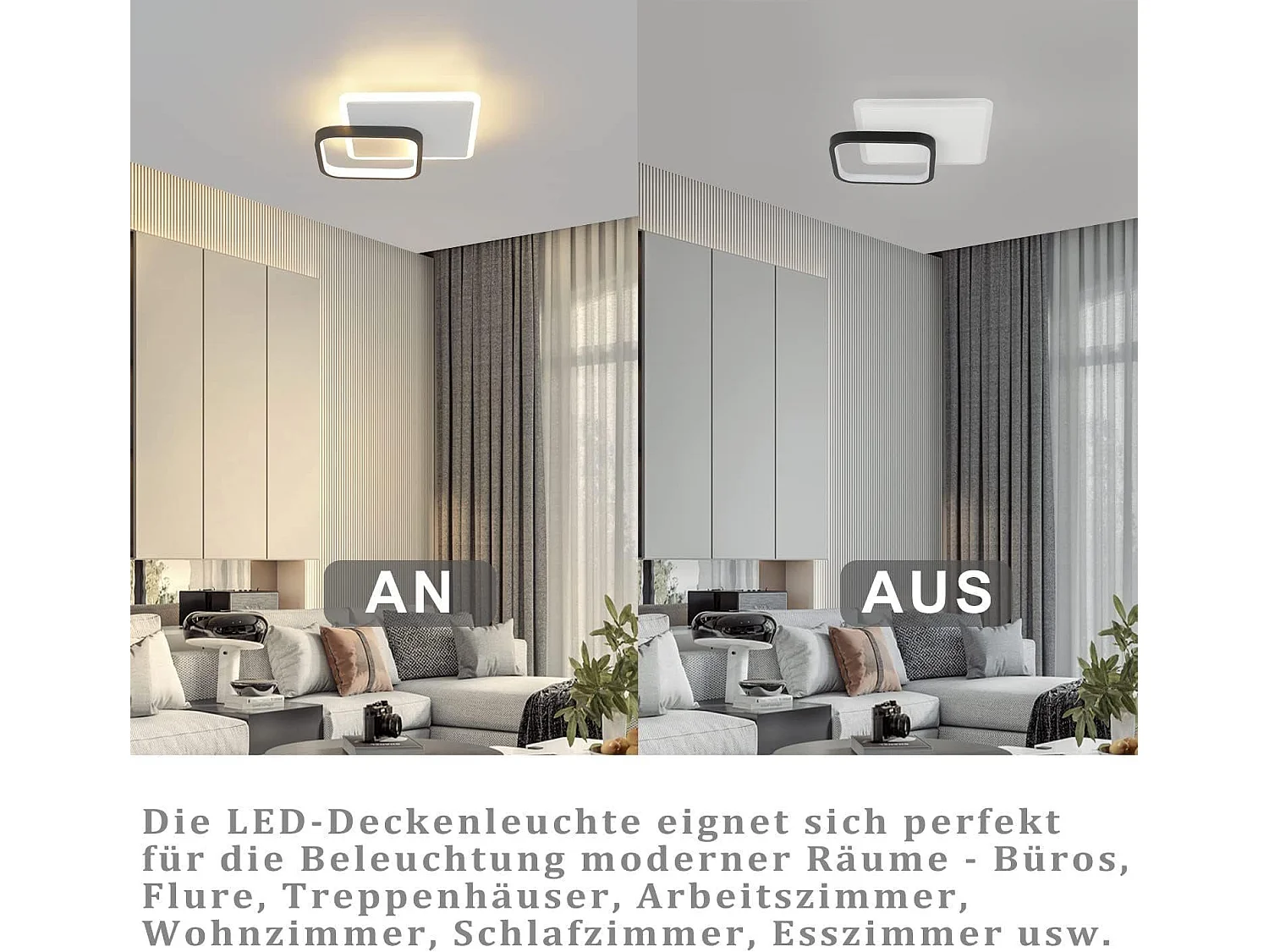 NETTLIFE Lámpara de Techo LED 3000K 24,5cm 22W Lámpara de Pasillo Lámpara de Cocina de Diseño Moderno Negro para Dormitorio Sala de Estar