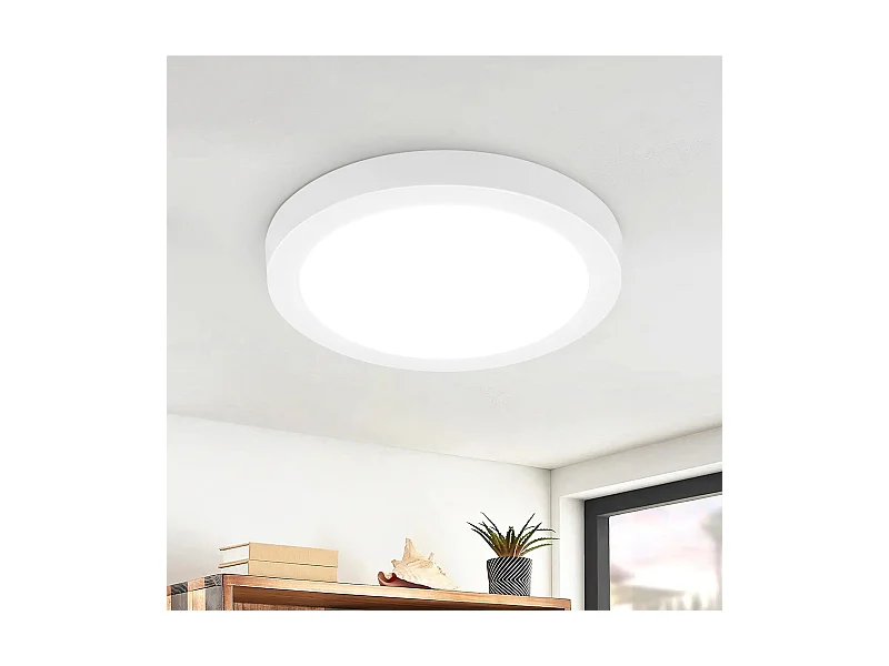 NETTLIFE LED Plafondlamp plat - ronde - 18W - 5000K koel wit - moderne - IP44 waterdicht - Ø23CM - voor keuken kantoor woonkamer kinderkamer slaapkamer