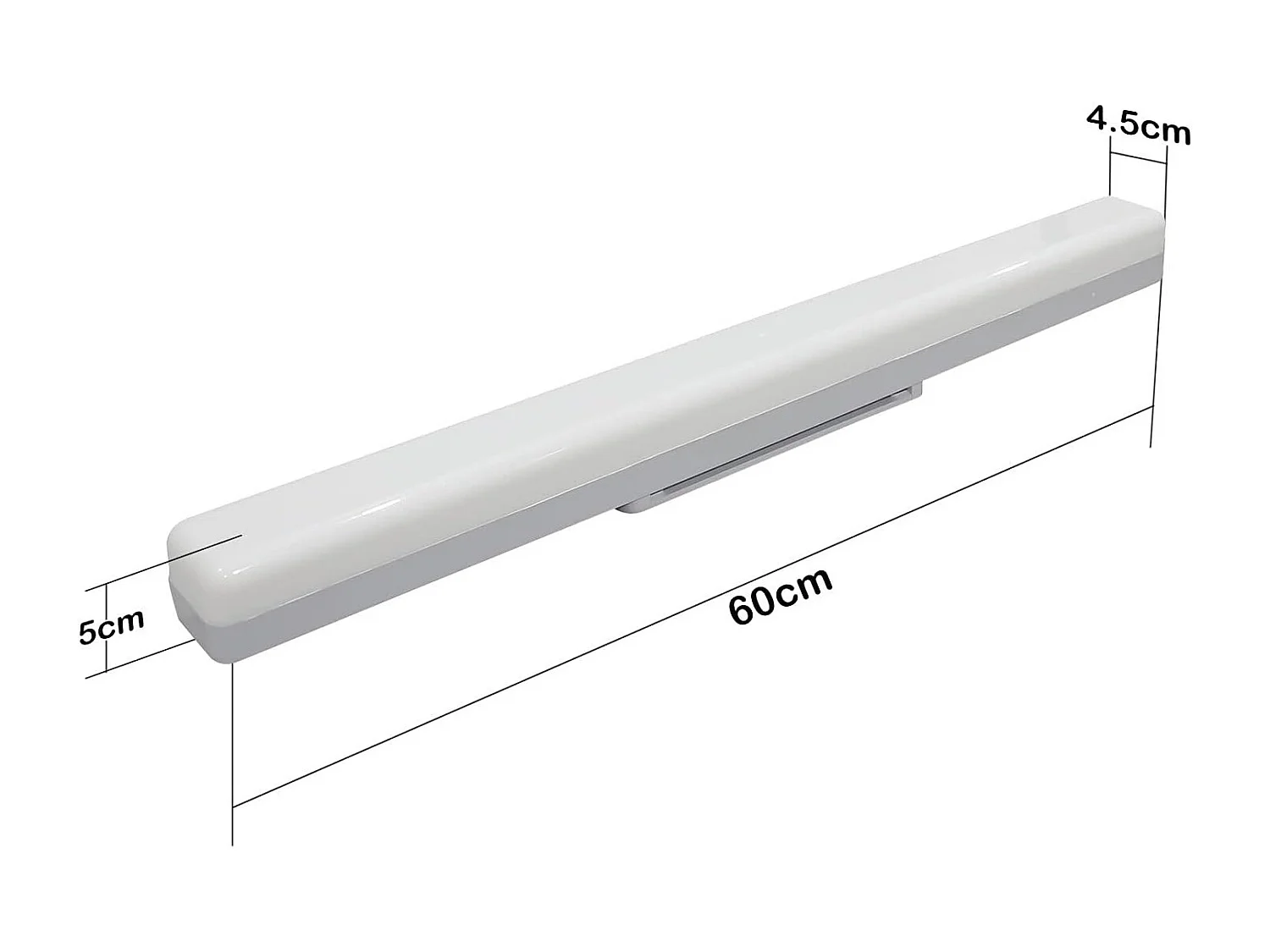 NETTLIFE Plafonnier LED Cuisine 24W Lumière du Jour Plafond 60cm de Long 4000K Blanc Neutre Lampe de Couloir Intérieur pour Garage Sous-Sol Bureau