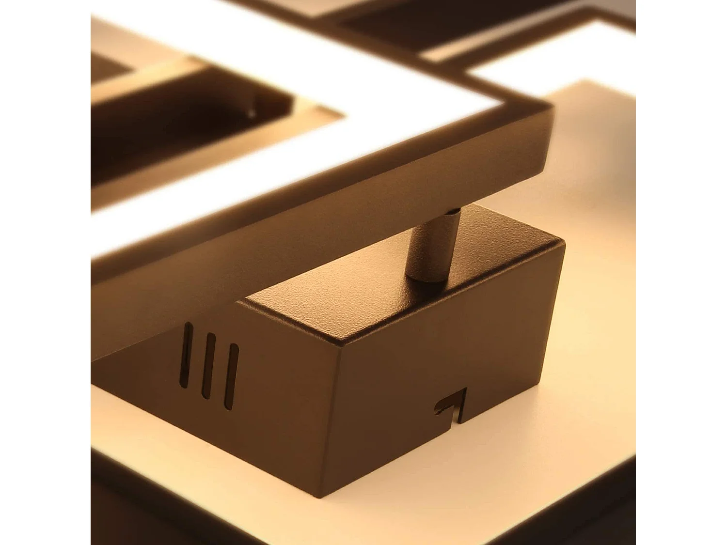 63 W dimmbare LED-Deckenleuchte mit Fernbedienung, modernes Design, aus schwarzem Metall