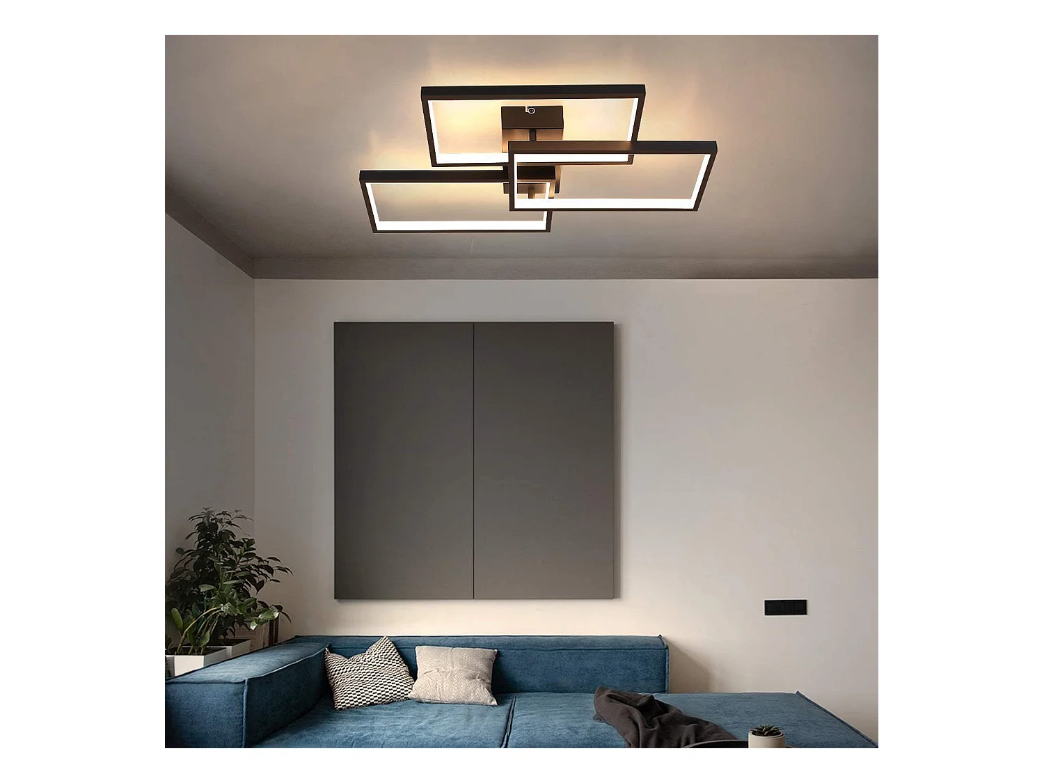 NETTLIFE LED Plafondlamp zwart dimbaar 3000-6000K met afstandsbediening 63W modern woonkamer lamp Metaal voor slaapkamer | eetkamer | studie | hal | kantoor