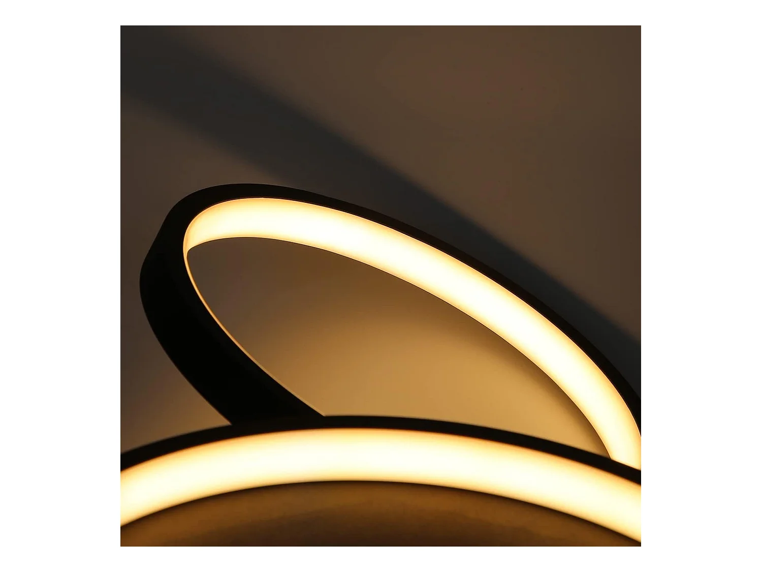 NETTLIFE lampa sufitowa LED do salonu ciepła czerń 29 W nowoczesna z 4 pierścieniami designerska lampa dekoracyjna lampa do sypialni do pokoju dziecięcego kuchnia