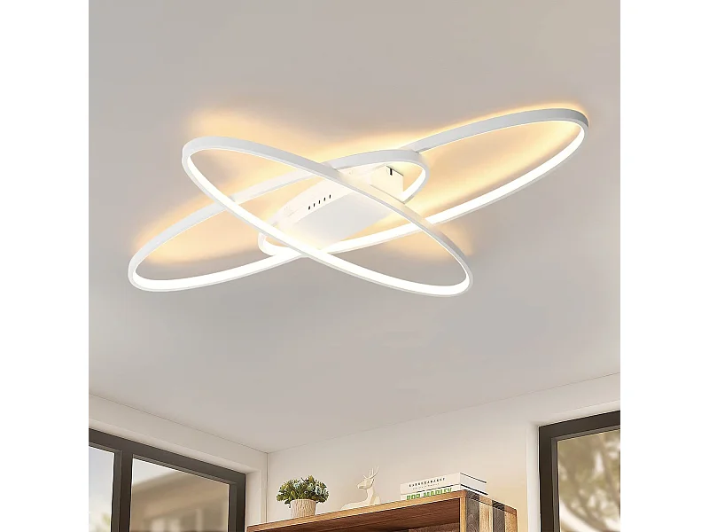 Dimmbare LED Deckenleuchte Moderne weiße Lampe mit Fernbedienung 75W Innenarchitektur