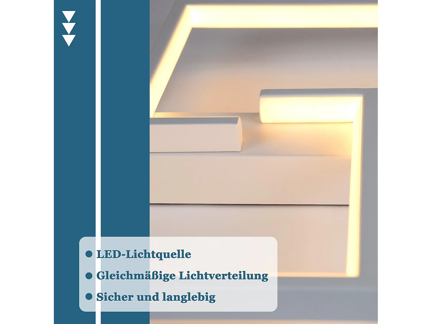 Moderne LED Deckenleuchte 19W, 30cm Warmweiß Lampe 3000K Design