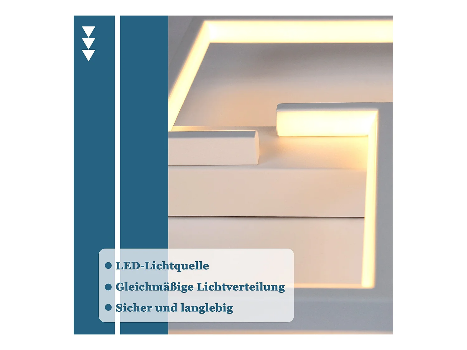 NETTLIFE Plafonnier LED Moderne 19W, 30 cm Lampe Blanc Chaud 3000 K Design pour Intérieur Couloir Chambre Cuisine Salon Studio