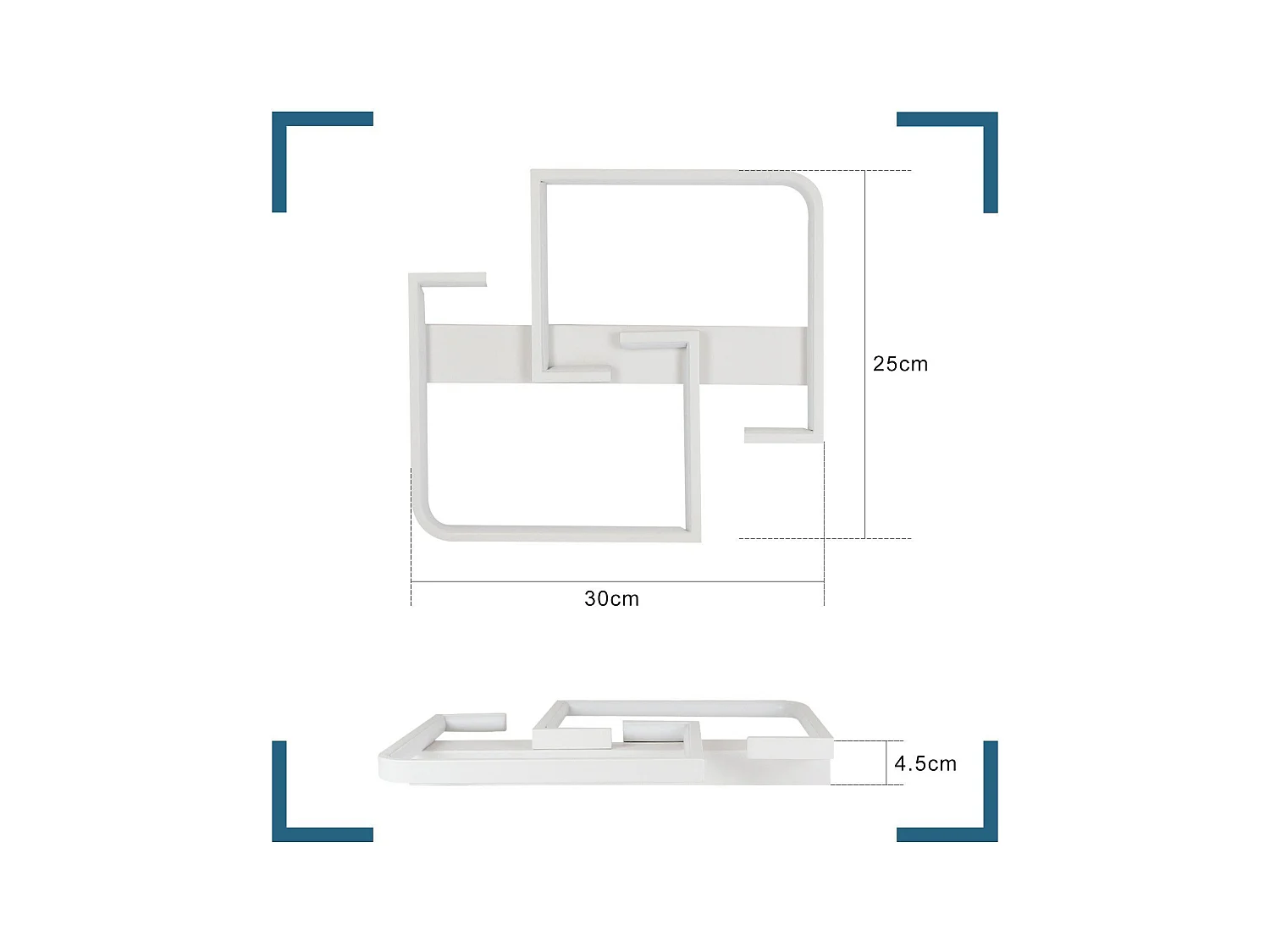 NETTLIFE Plafonnier LED Moderne 19W, 30 cm Lampe Blanc Chaud 3000 K Design pour Intérieur Couloir Chambre Cuisine Salon Studio