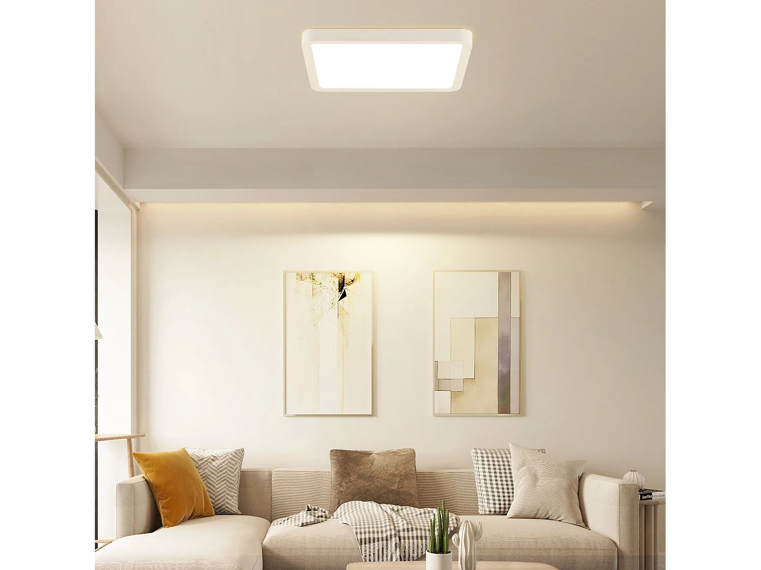 Flache LED-Deckenleuchte – 23 cm, 18 W, quadratisch, für Küche, Badezimmer, Schlafzimmer, 4000 K