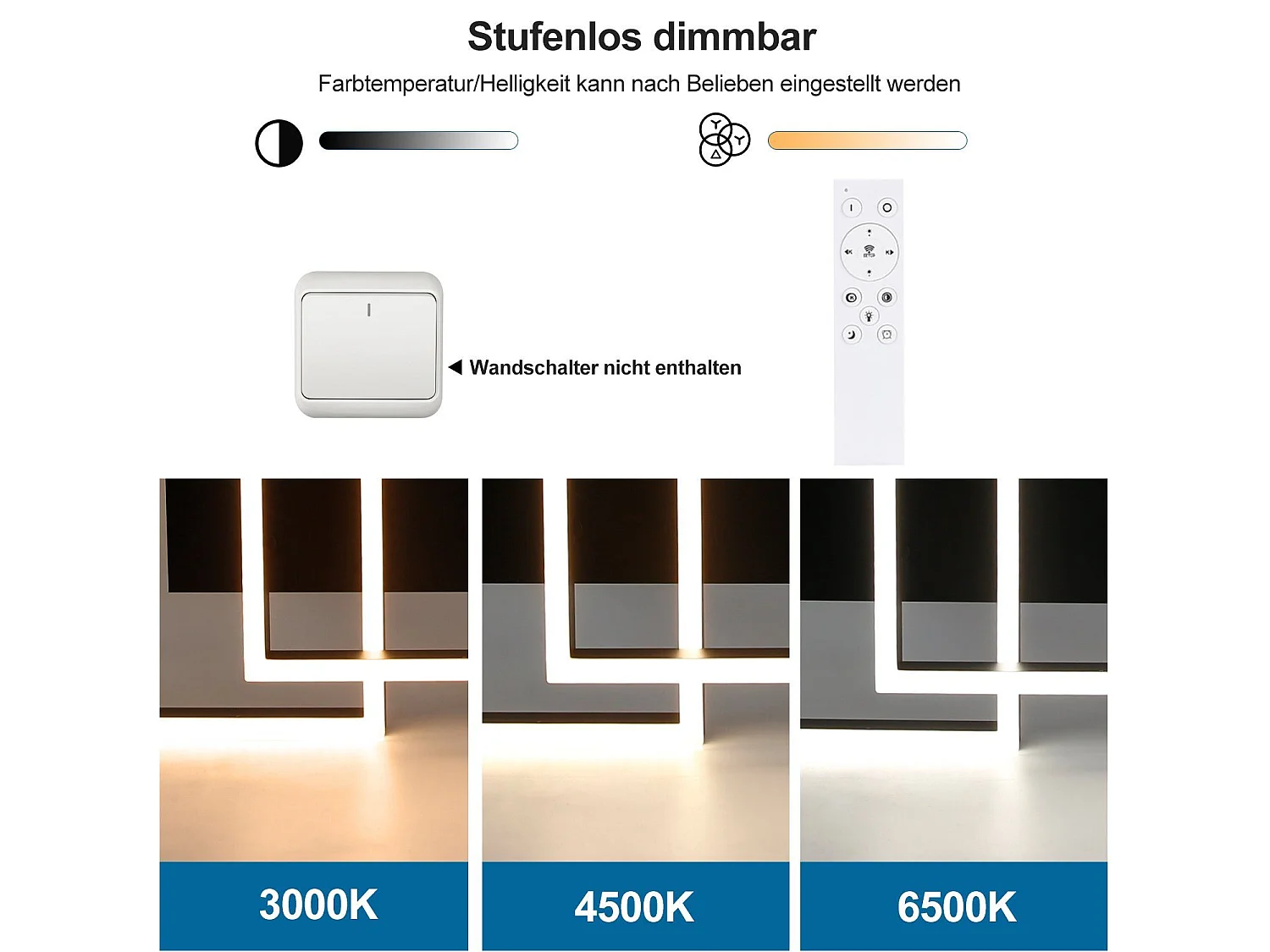 NETTLIFE Lampa sufitowa LED Czarna Lampa do salonu 50W Nowoczesna ściemnialna lampa do sypialni z pilotem Geometryczna do kuchni