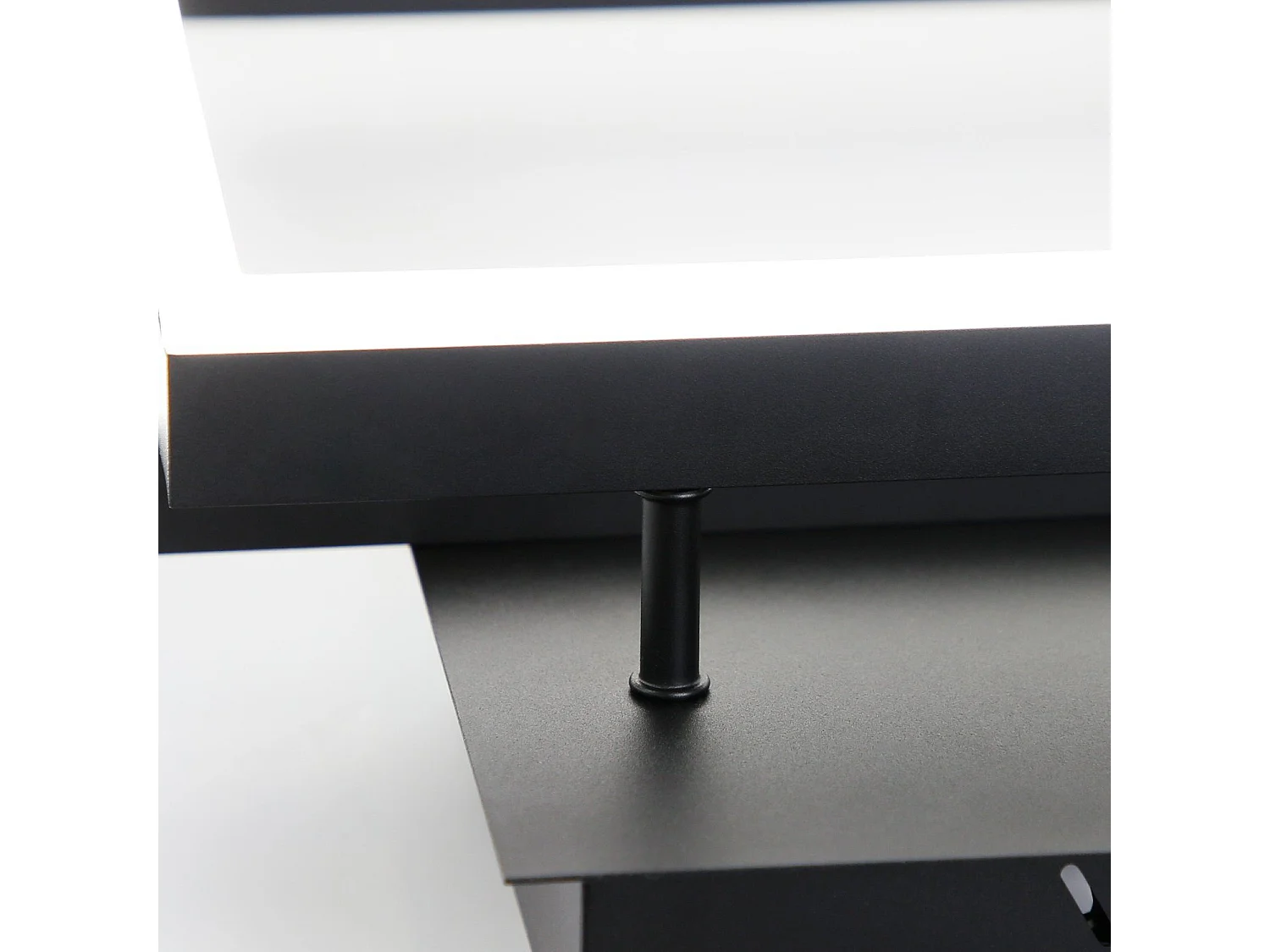 NETTLIFE Lampa sufitowa LED Czarna Lampa do salonu 50W Nowoczesna ściemnialna lampa do sypialni z pilotem Geometryczna do kuchni