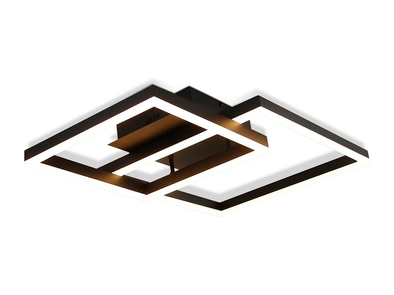 NETTLIFE Plafonnier LED Lampe de Salon Noir Lampe de Chambre 50 W Moderne Dimmable avec Télécommande Géométrique pour Cuisine Couloir Salle à Manger