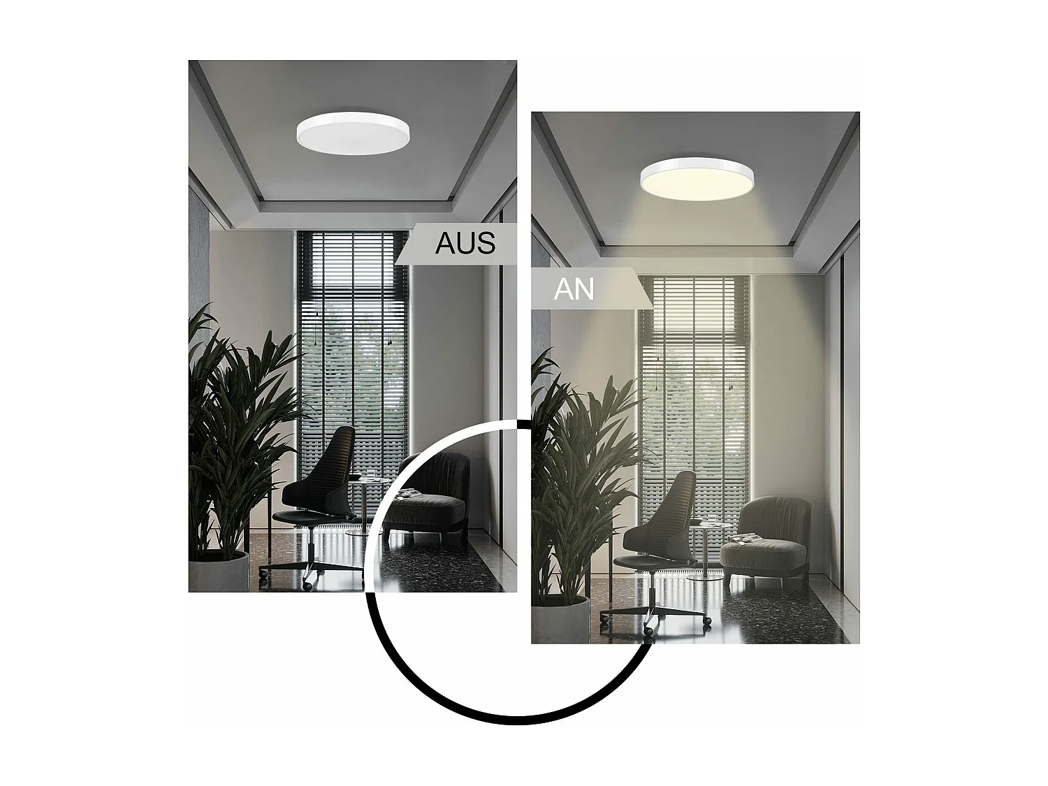 NETTLIFE Lâmpada de teto LED branca quente - lâmpada de casa de banho 12W IP44 à prova de água 21cm redonda moderna