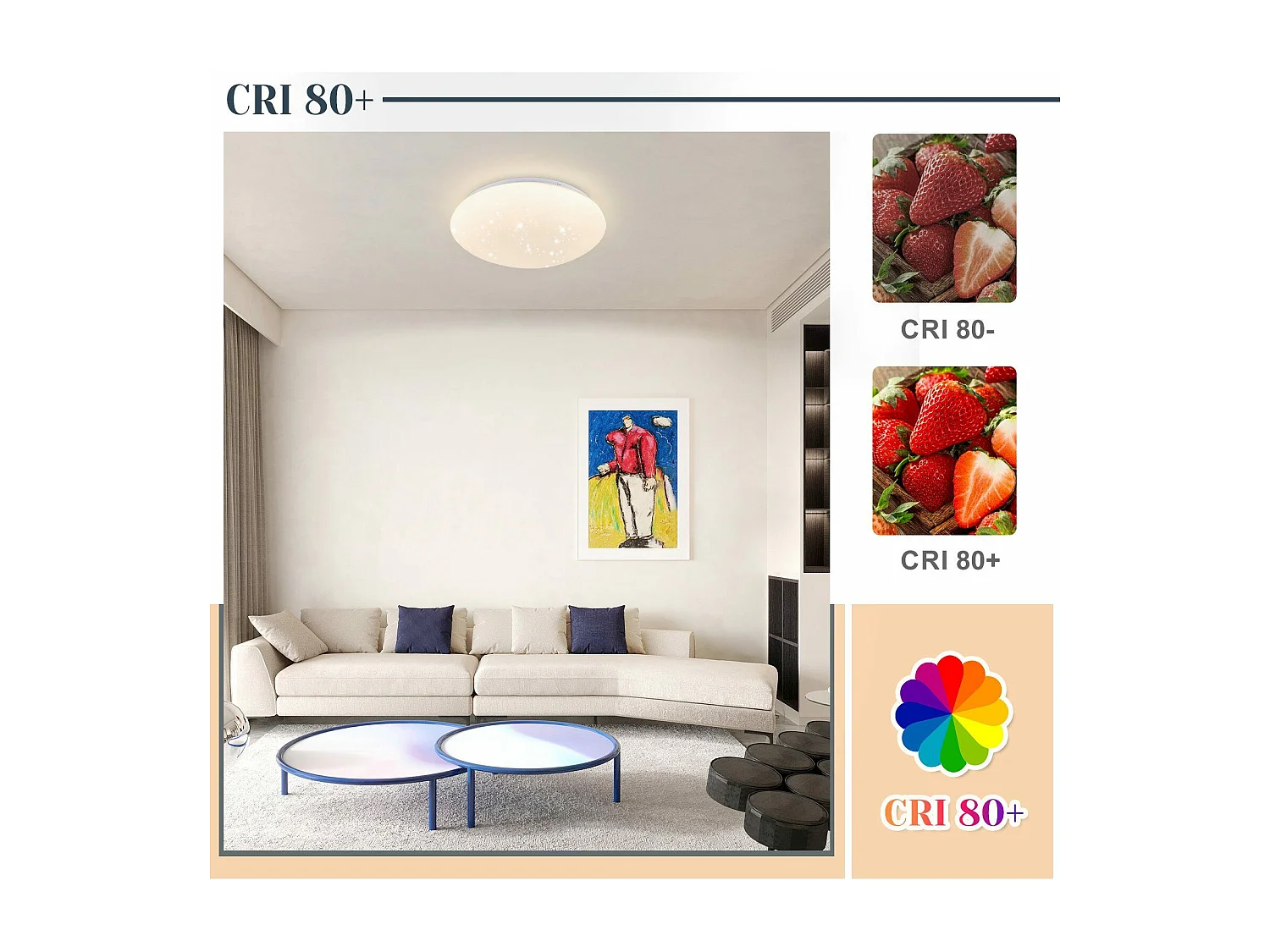 NETTLIFE LED plafondlamp 25cm rond 12W 4000K keuken slaapkamer hal sterrenhemel neutraal wit voor kinderen trap