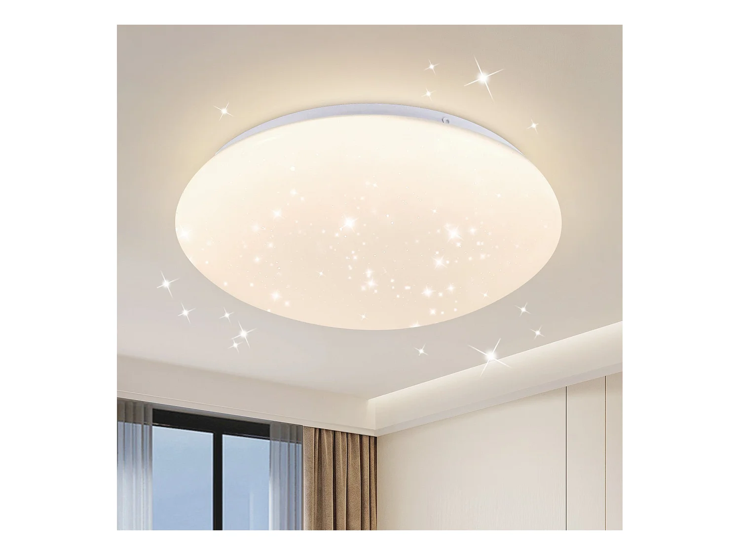 NETTLIFE LED plafondlamp 25cm rond 12W 4000K keuken slaapkamer hal sterrenhemel neutraal wit voor kinderen trap