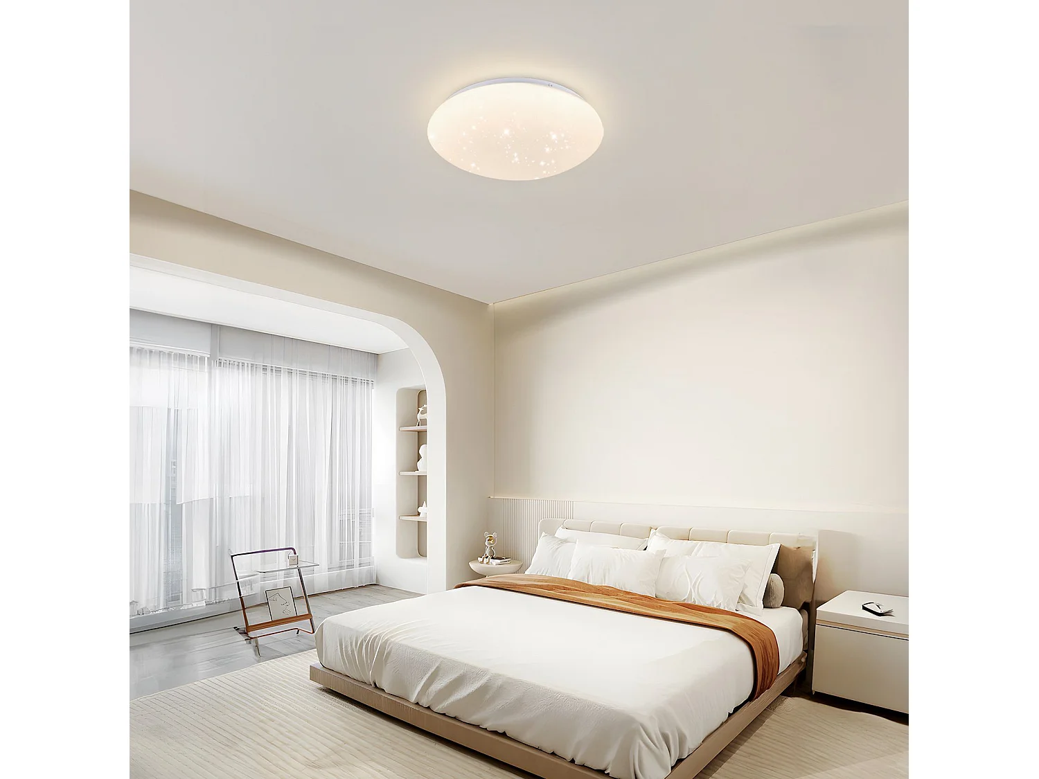 LED Deckenleuchte 25cm rund 12W 4000K Küche Schlafzimmer Flur Sternenhimmel weiß