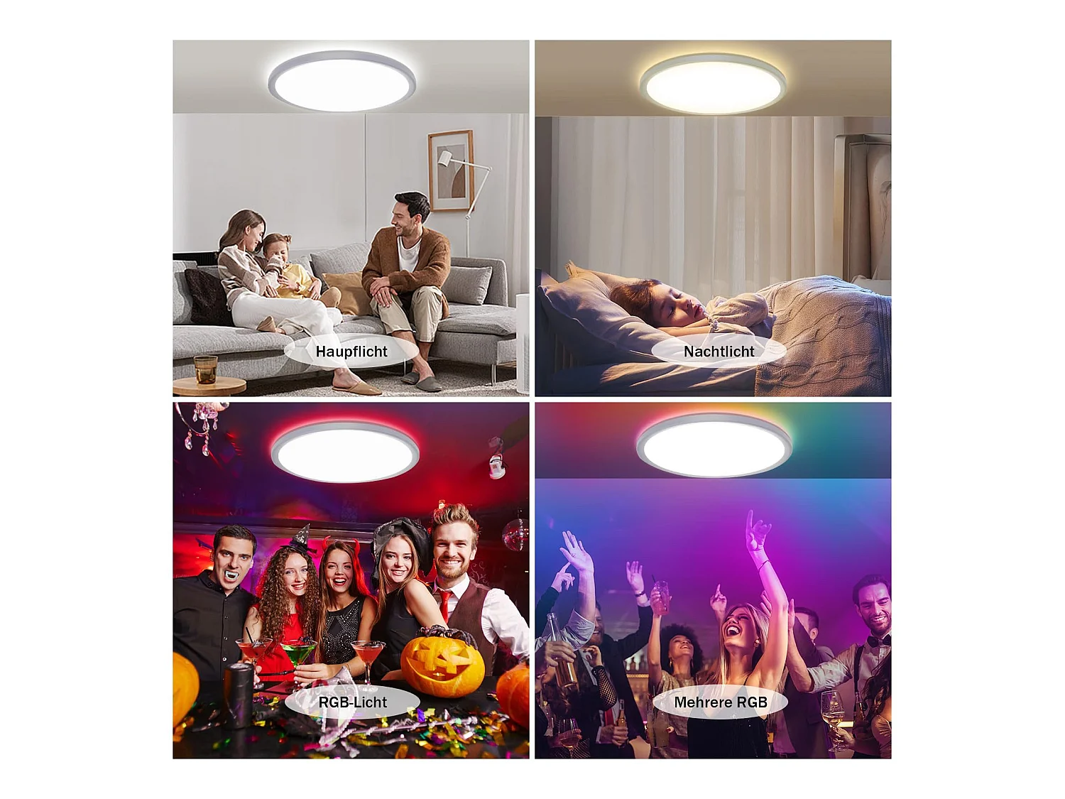 NETTLIFE 36W RGB LED plafondlamp, rond zwart, dimbaar, plat, met afstandsbediening, kleurveranderend, IP44, voor slaapkamer en badkamer