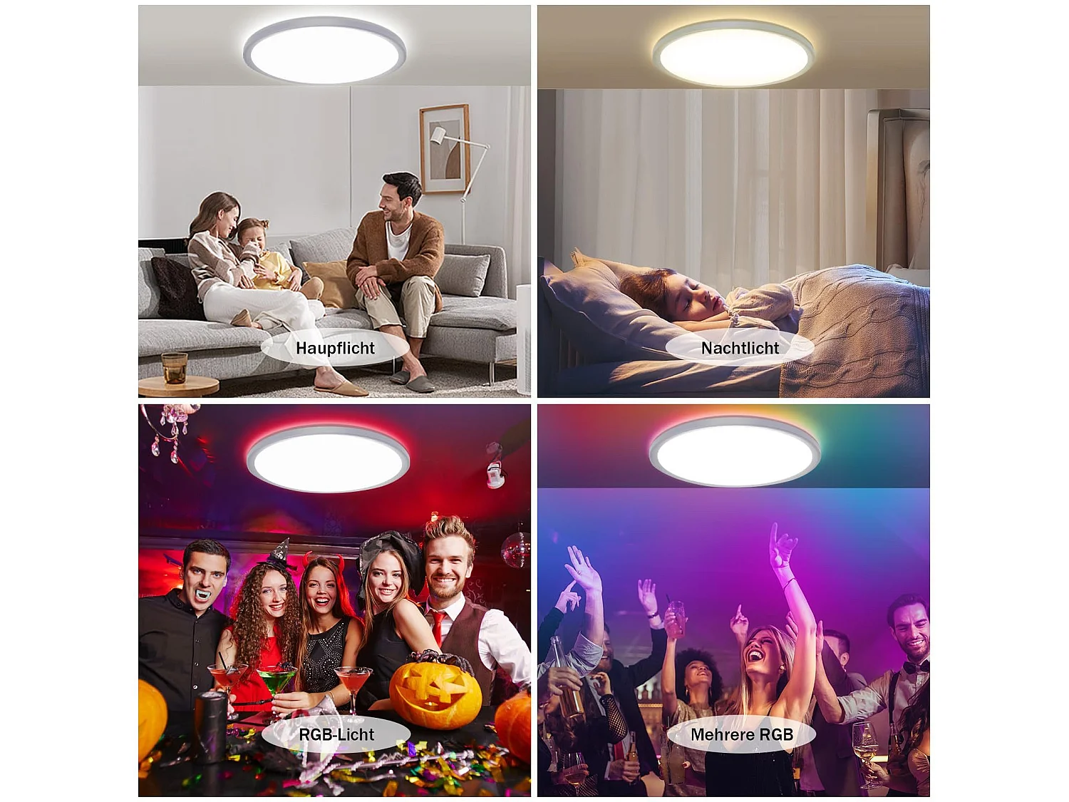 NETTLIFE okrągła czarna lampa sufitowa LED 36W RGB płaska ściemnialna z pilotem IP44 lampa zmieniająca kolor do salonu sypialnia łazienka