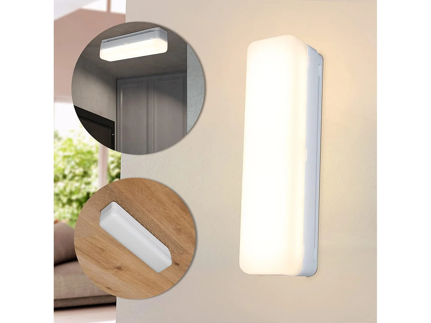 NETTLIFE Plafonnier LED 20 cm Lampe de Cuisine Longue 13 W Lampe de Cave Intérieur 4000 K Lampe Blanc Neutre pour Couloir Cave Garage Bureau