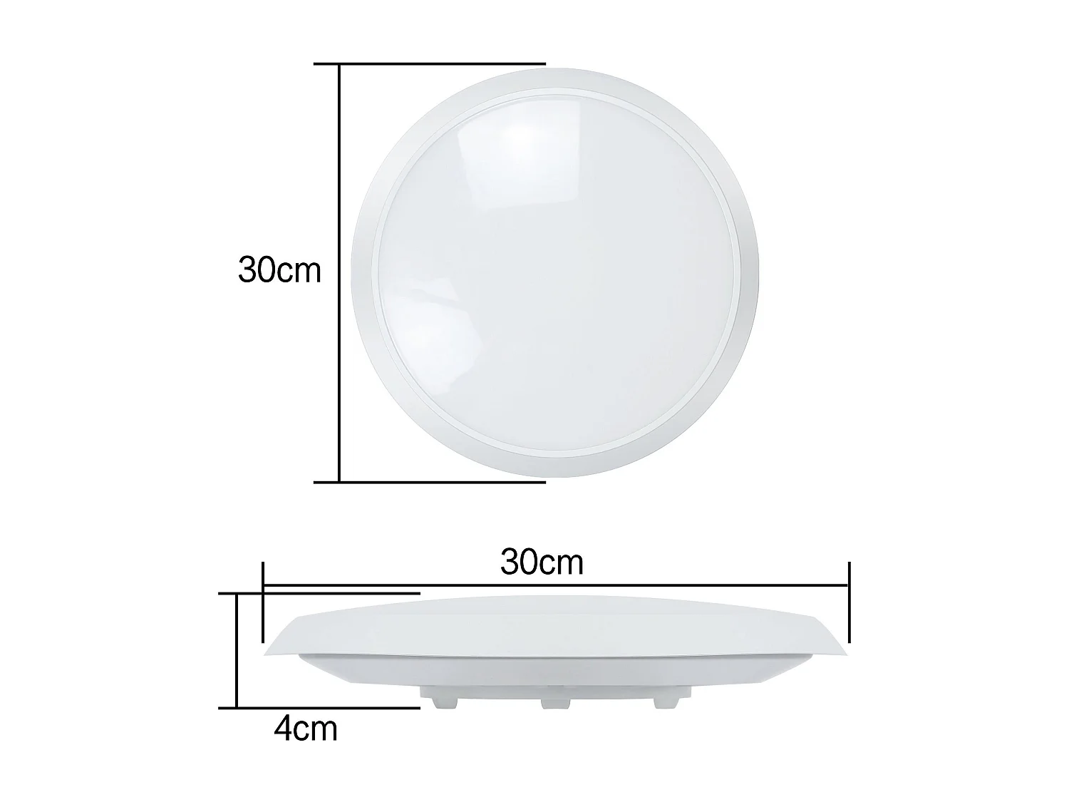 NETTLIFE LED Plafondlamp met bewegingssensor - rond - wit - 4000K wit licht - IP44 badkamerlamp - 15W ganglamp - 30cm traplamp - voor hal | balkon | werkplaats