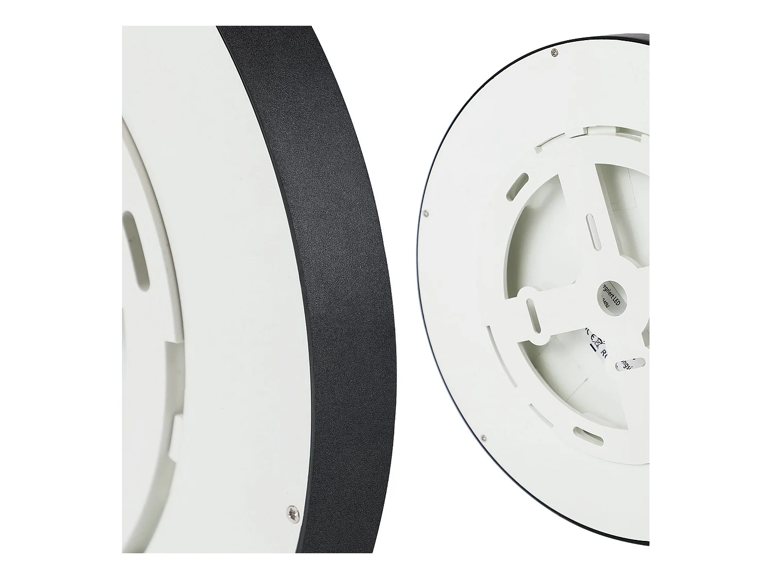 NETTLIFE Plafonnier LED Blanc Froid - 18 W Noir Diamètre 23 cm Rond Plat IP44 Lampe de Couloir Etanche pour Salle de Bain Cuisine Couloir