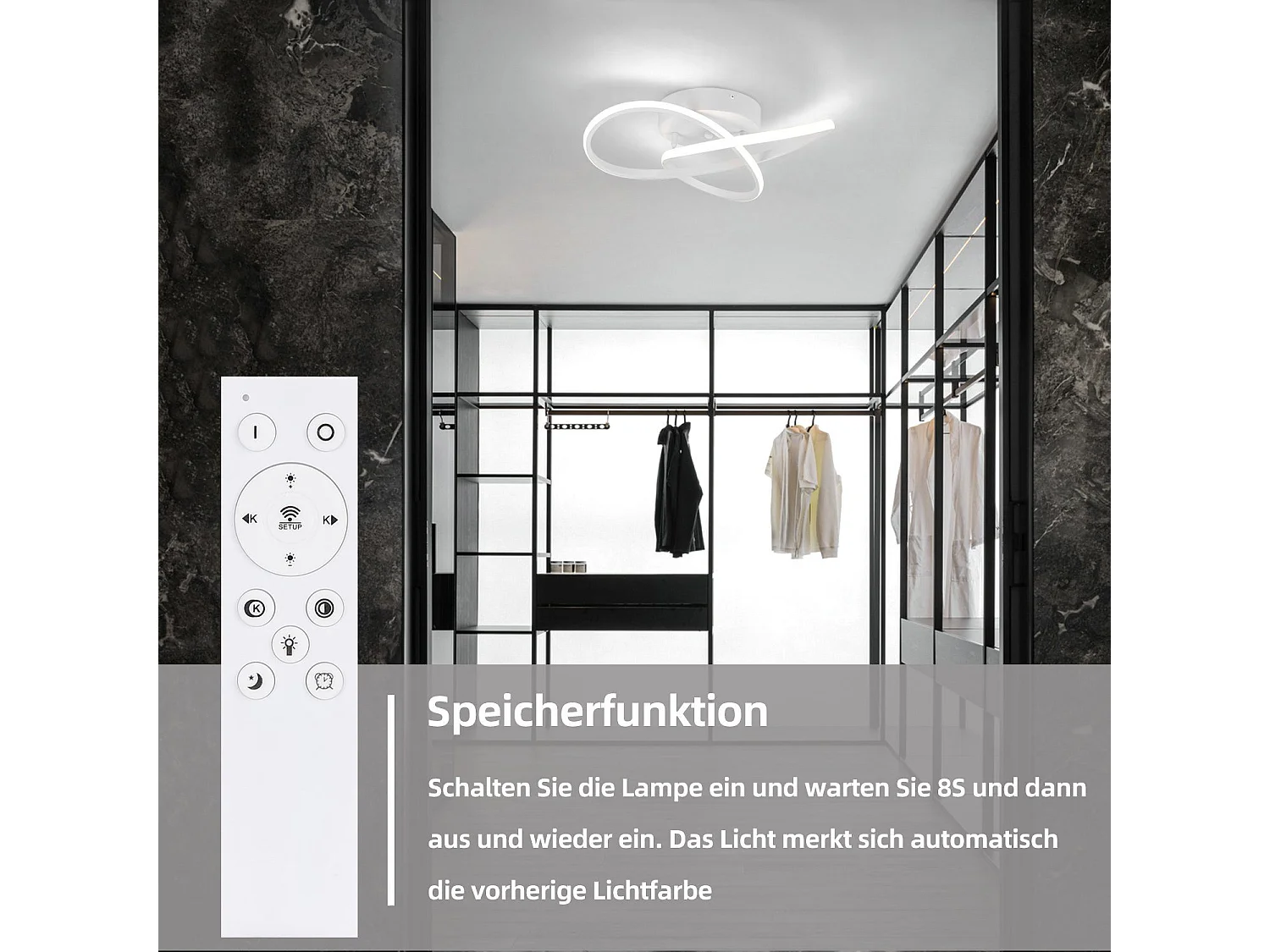 NETTLIFE Plafonnier LED Blanc Dimmable 40CM Moderne avec Télécommande Lampe Design Géométrie 33W pour Salon Chambre Cuisine Couloir Studio